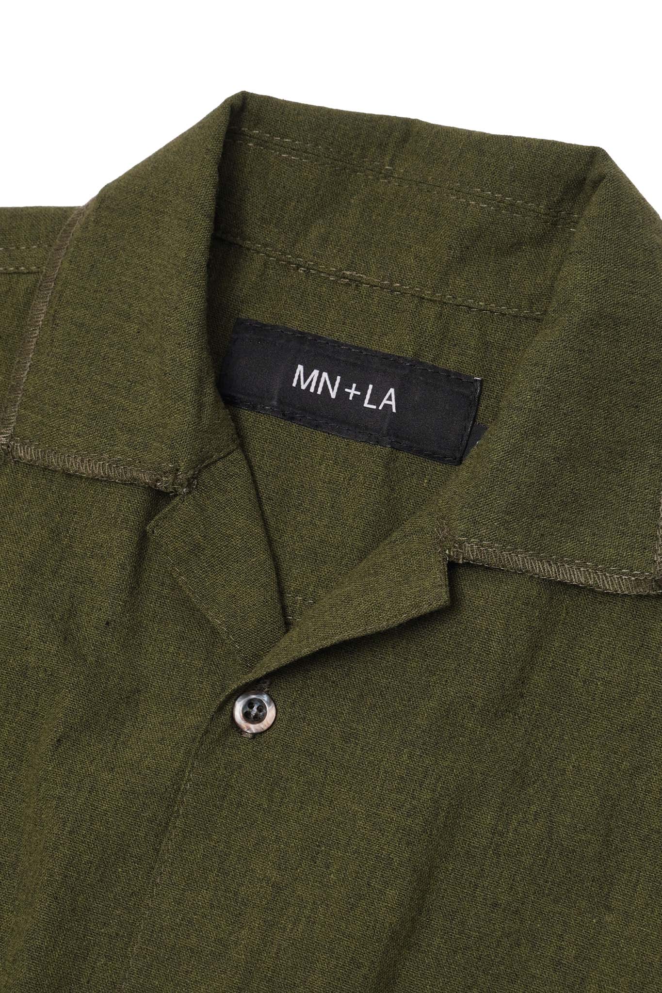 4 POCKET CUBAN SHIRT IN AGED MOSS - Image 3