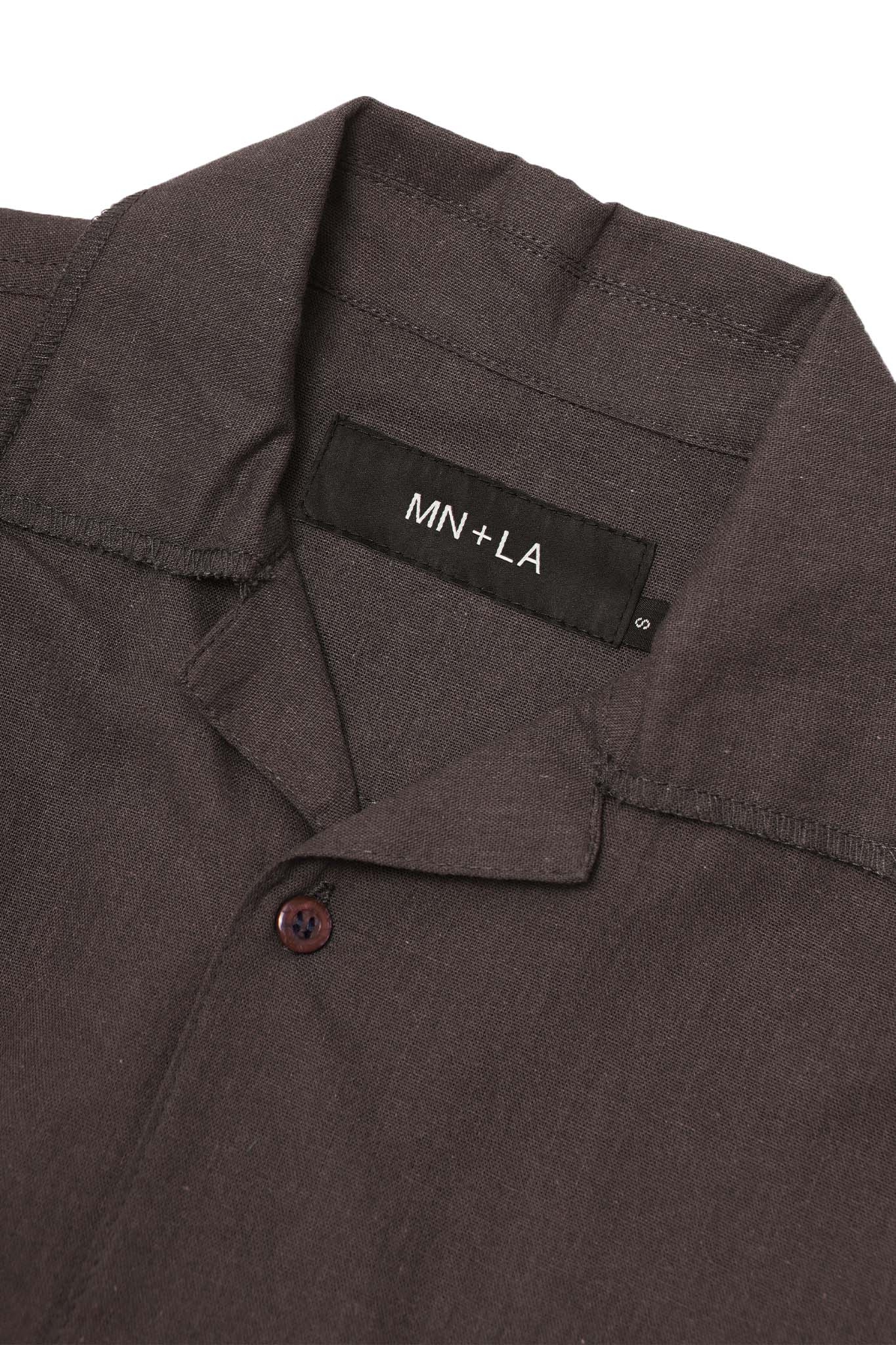 4 POCKET CUBAN SHIRT IN CHARCOAL GREY - Image 3