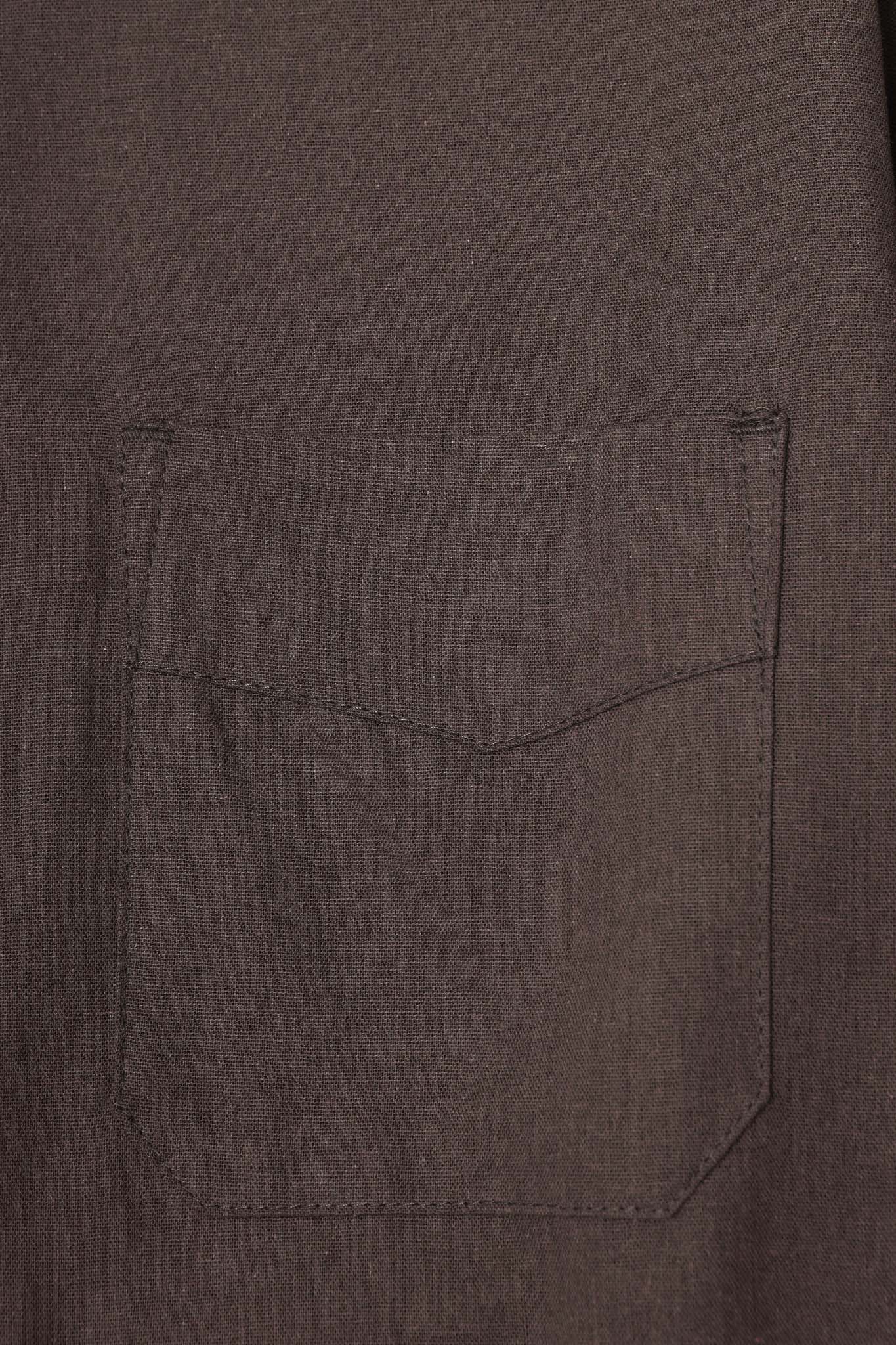 4 POCKET CUBAN SHIRT IN CHARCOAL GREY - Image 6