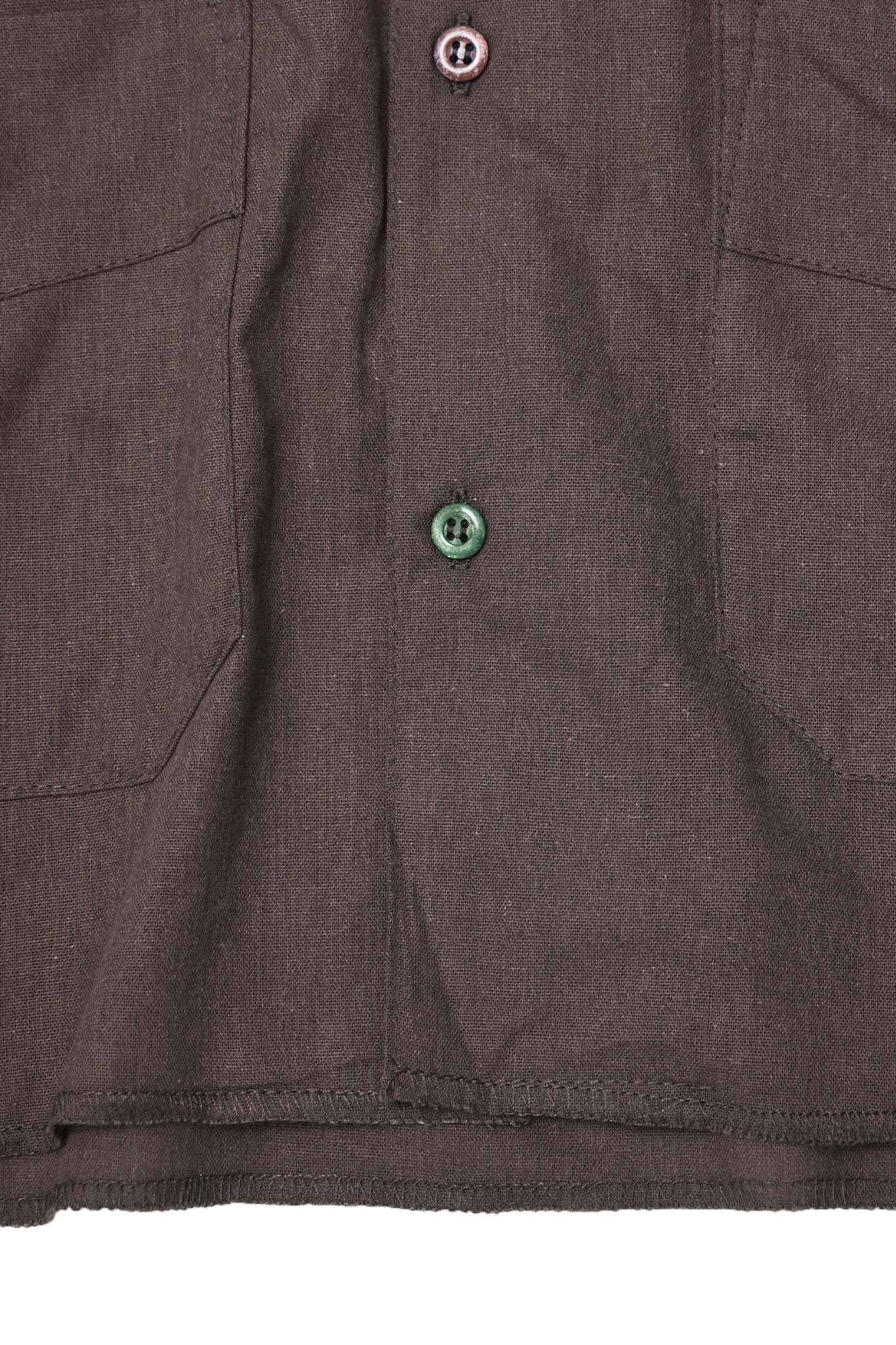 4 POCKET CUBAN SHIRT IN CHARCOAL GREY - Image 7