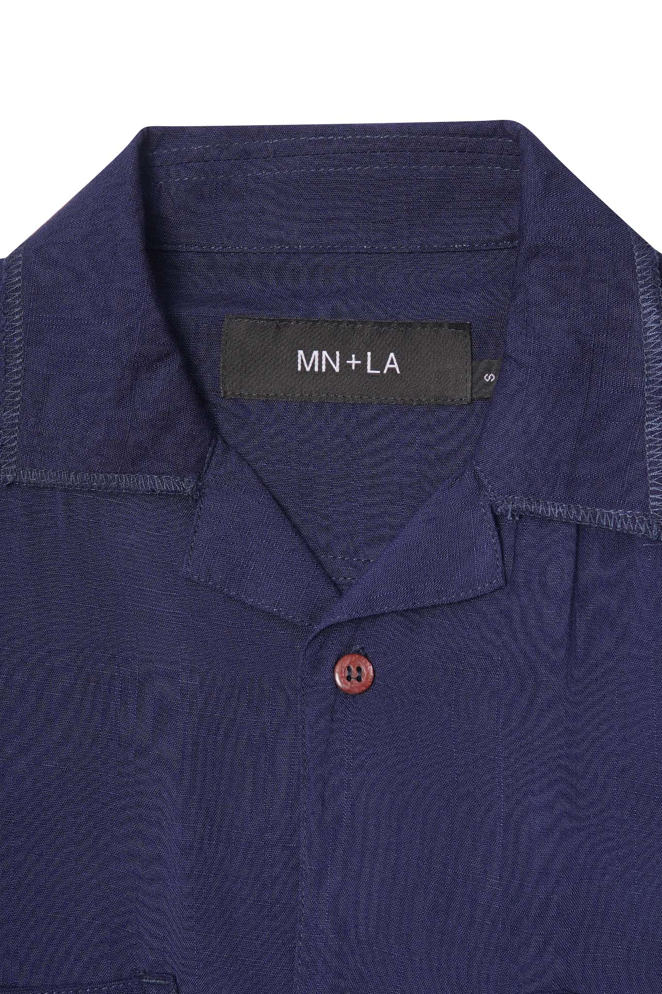 4 POCKET CUBAN SHIRT IN COBALT BLUE - Image 2
