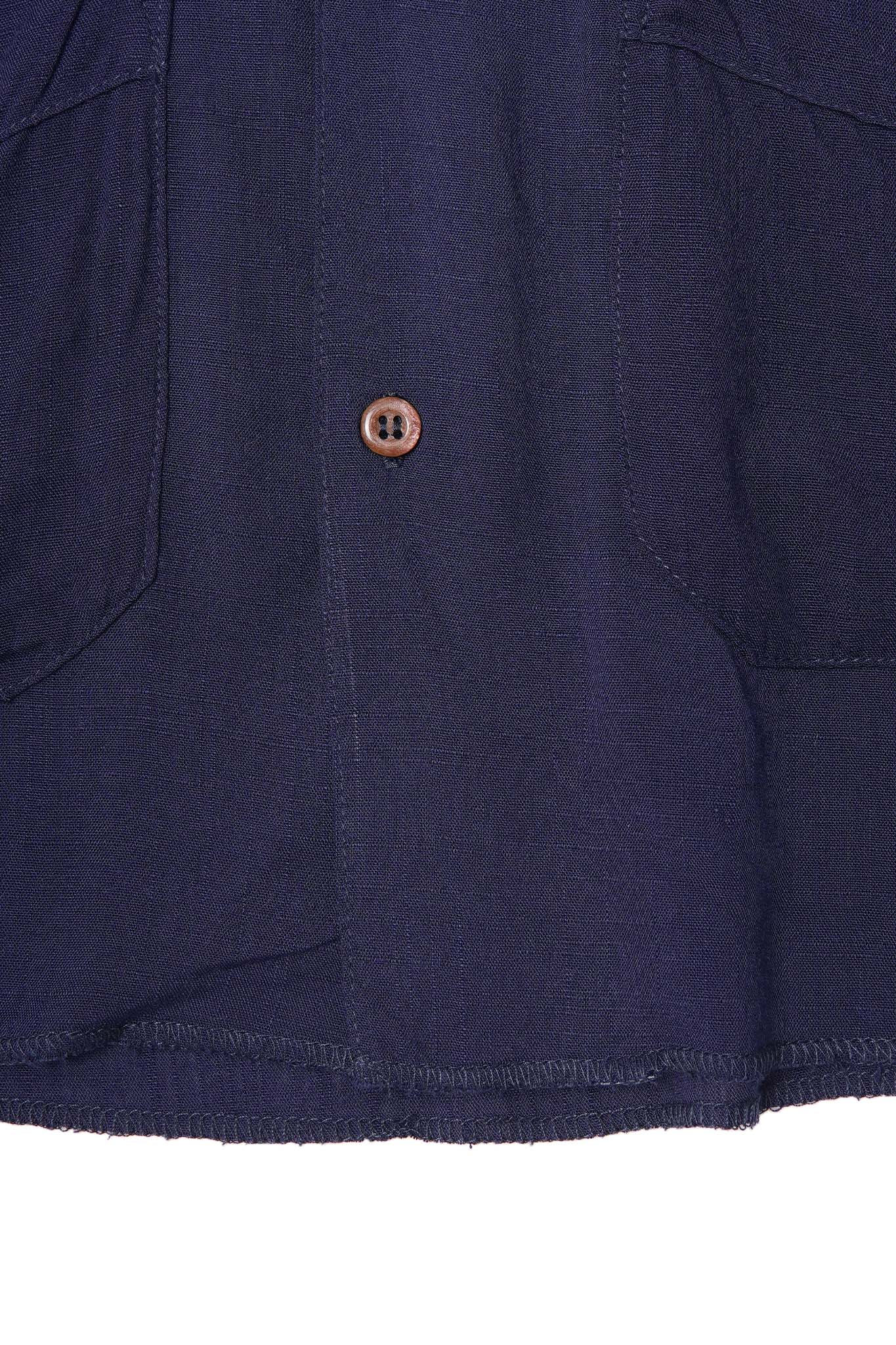 4 POCKET CUBAN SHIRT IN COBALT BLUE - Image 8