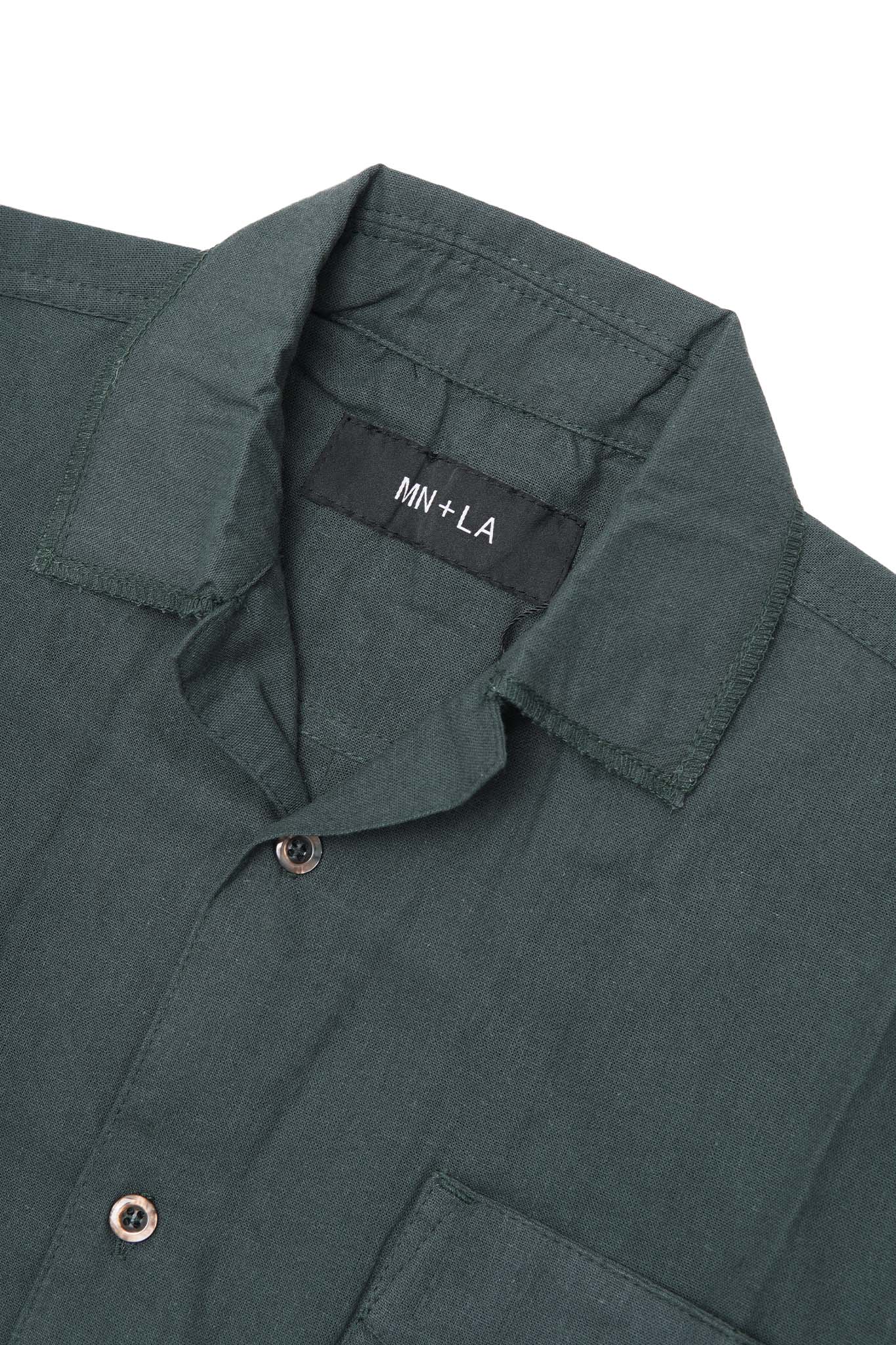4 POCKET CUBAN SHIRT IN HUNTER GREEN - Image 3