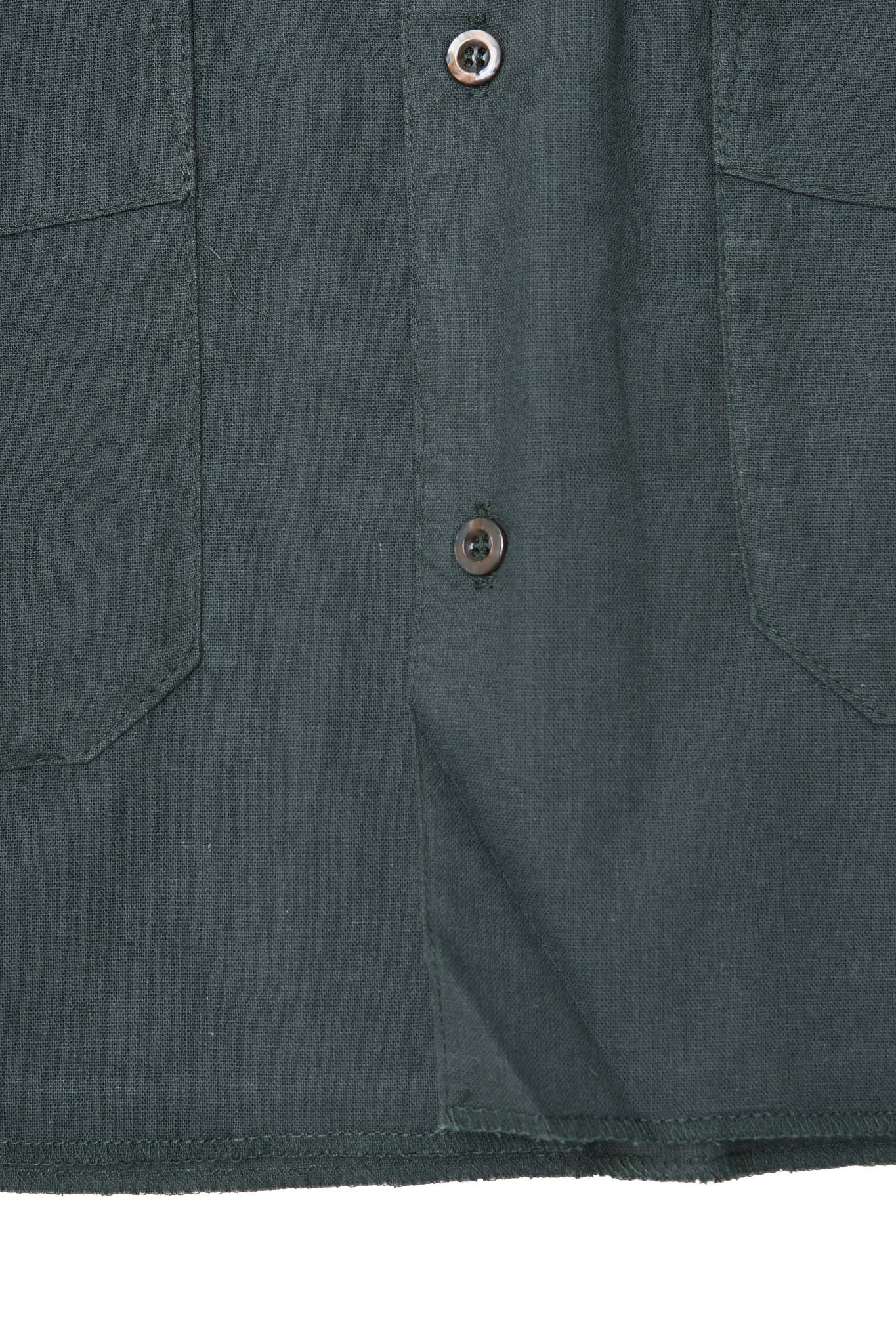 4 POCKET CUBAN SHIRT IN HUNTER GREEN - Image 6