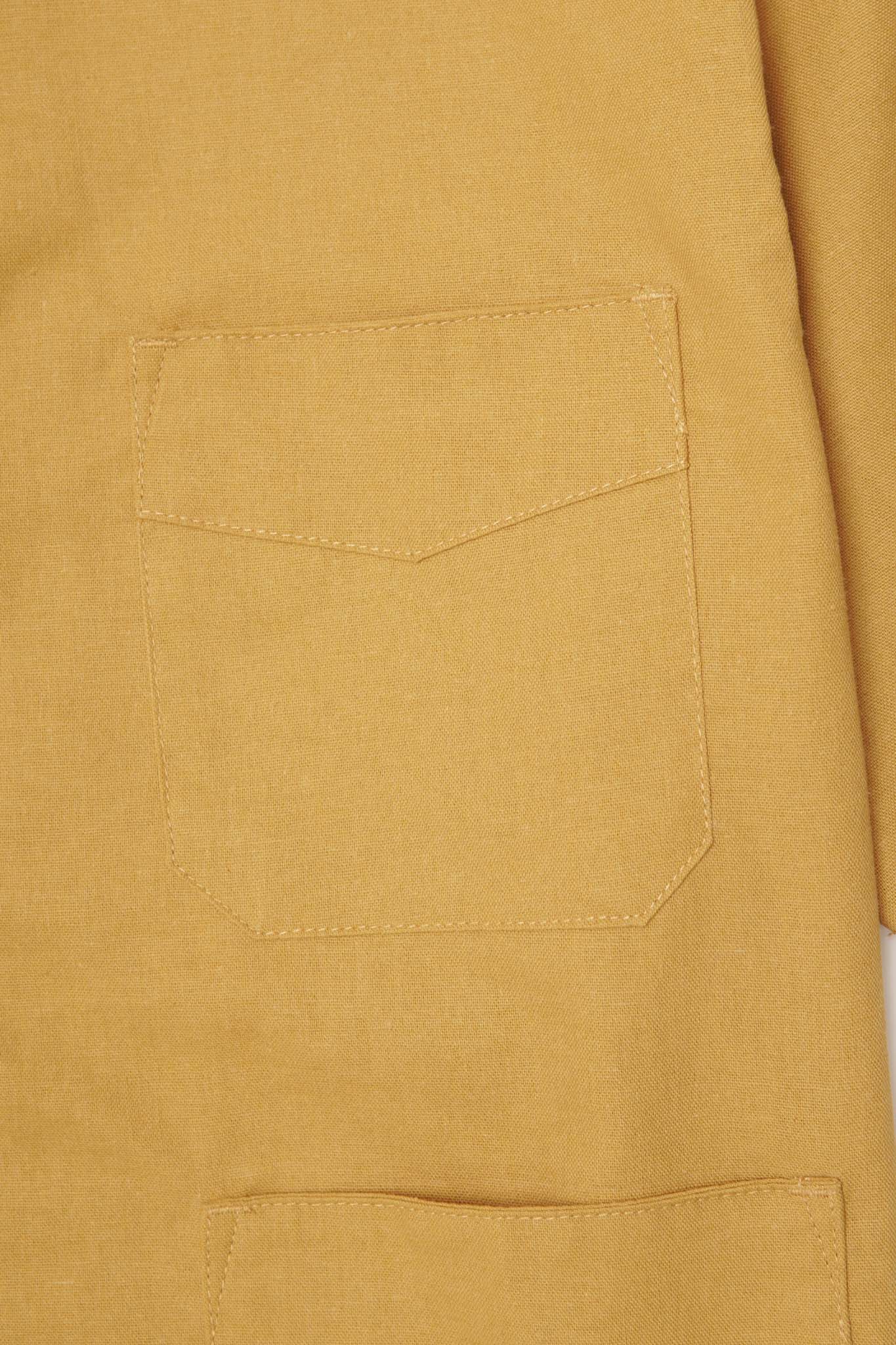 4 POCKET CUBAN SHIRT IN MUSTARD - Image 6