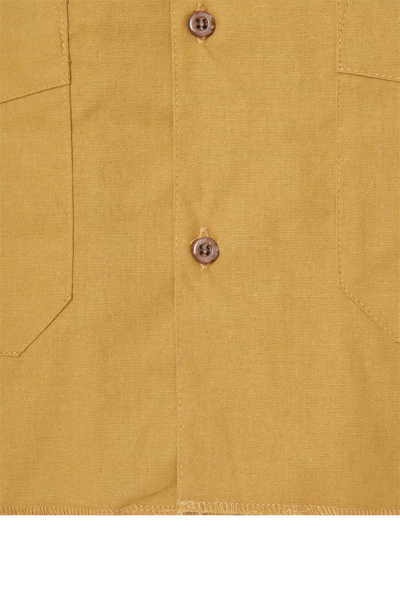 4 POCKET CUBAN SHIRT IN MUSTARD - Image 7