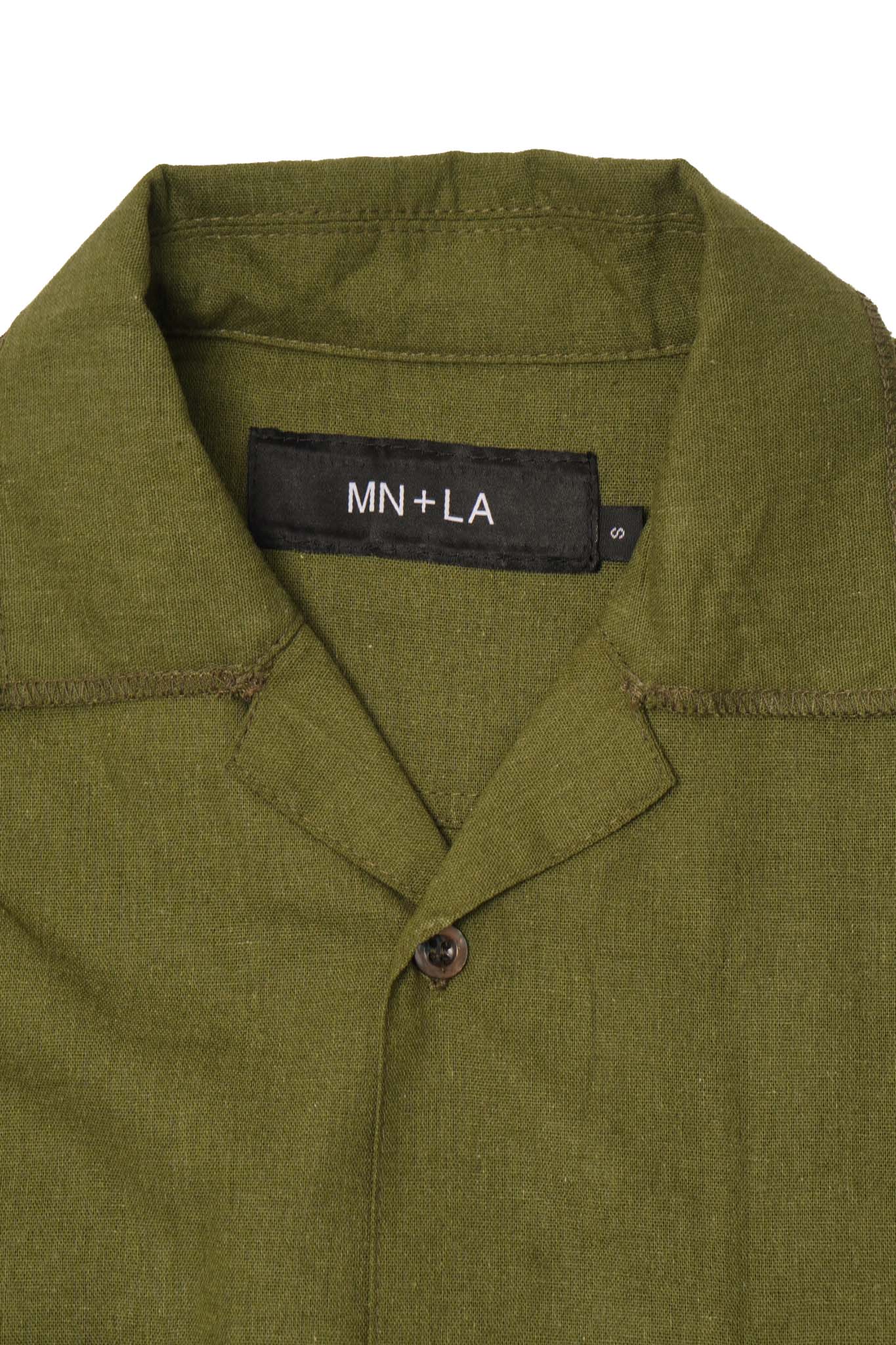 4 POCKET CUBAN SHIRT IN NEEM GREEN - Image 2