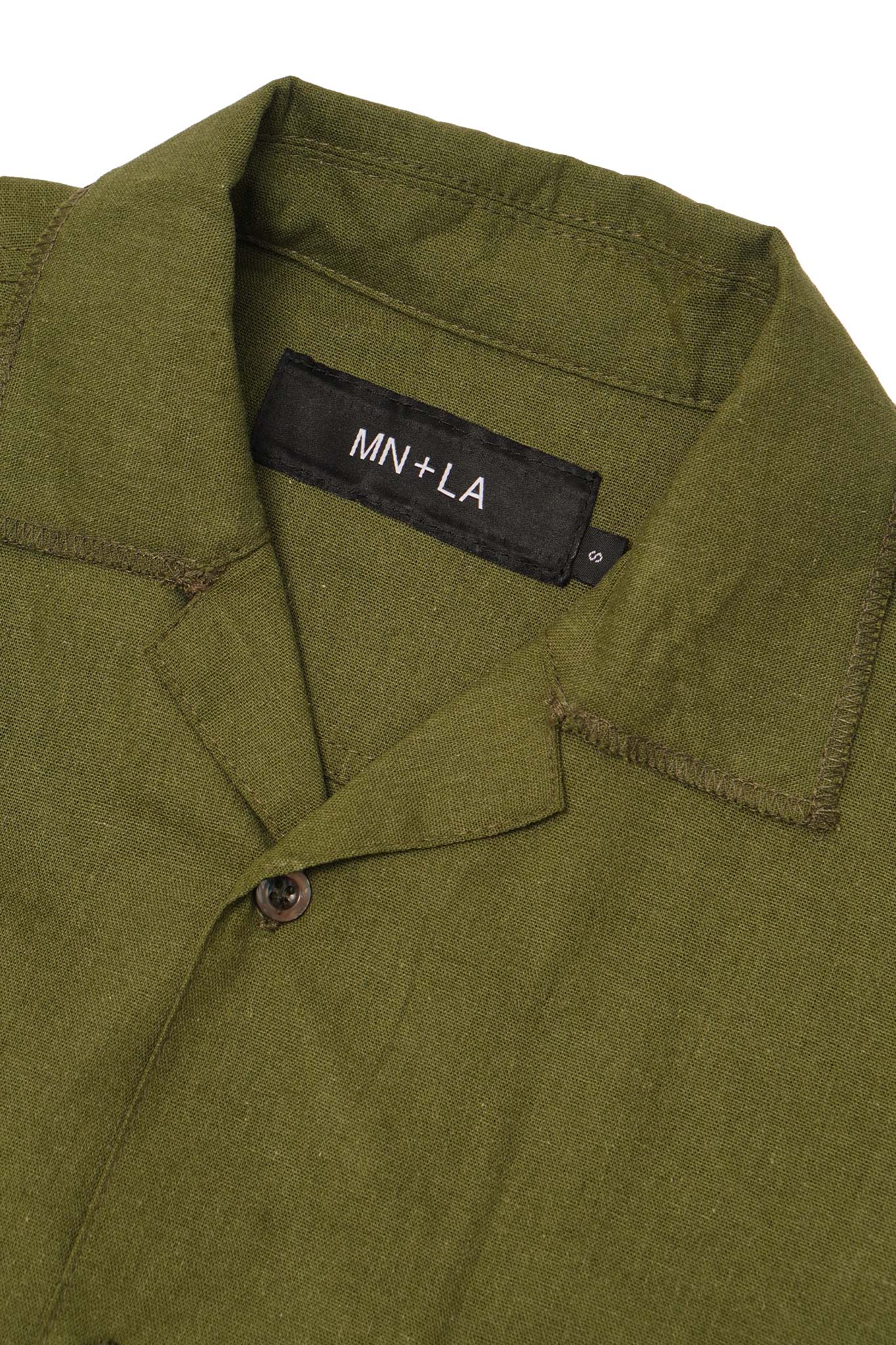 4 POCKET CUBAN SHIRT IN NEEM GREEN - Image 3