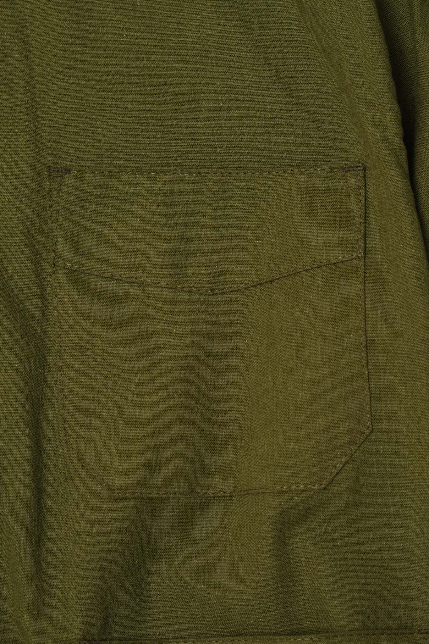 4 POCKET CUBAN SHIRT IN NEEM GREEN - Image 5