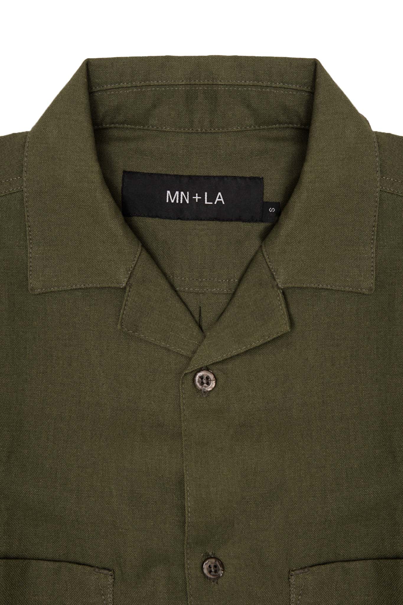 4 POCKET CUBAN SHIRT IN OLIVE - Image 2