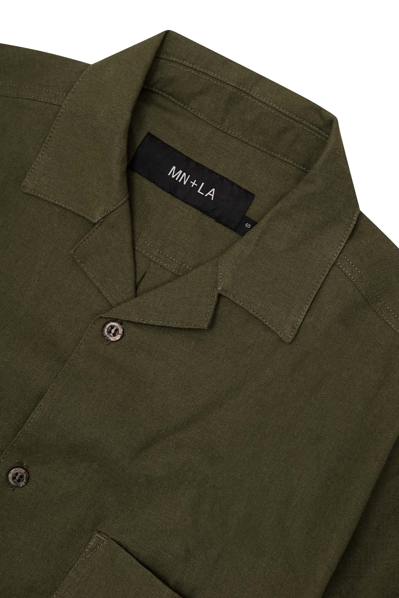 4 POCKET CUBAN SHIRT IN OLIVE - Image 3