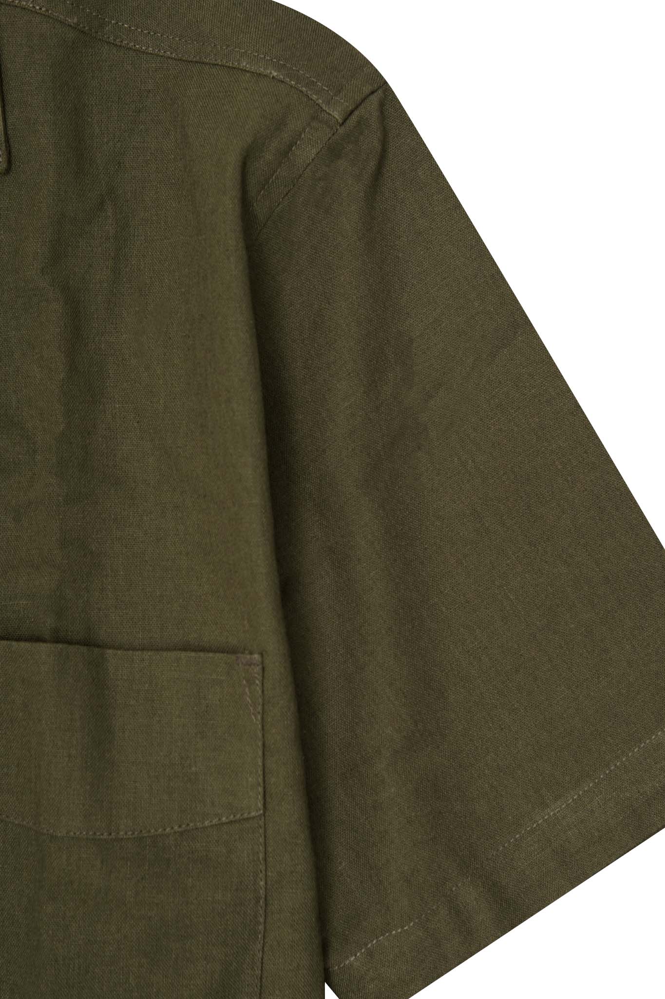 4 POCKET CUBAN SHIRT IN OLIVE - Image 5