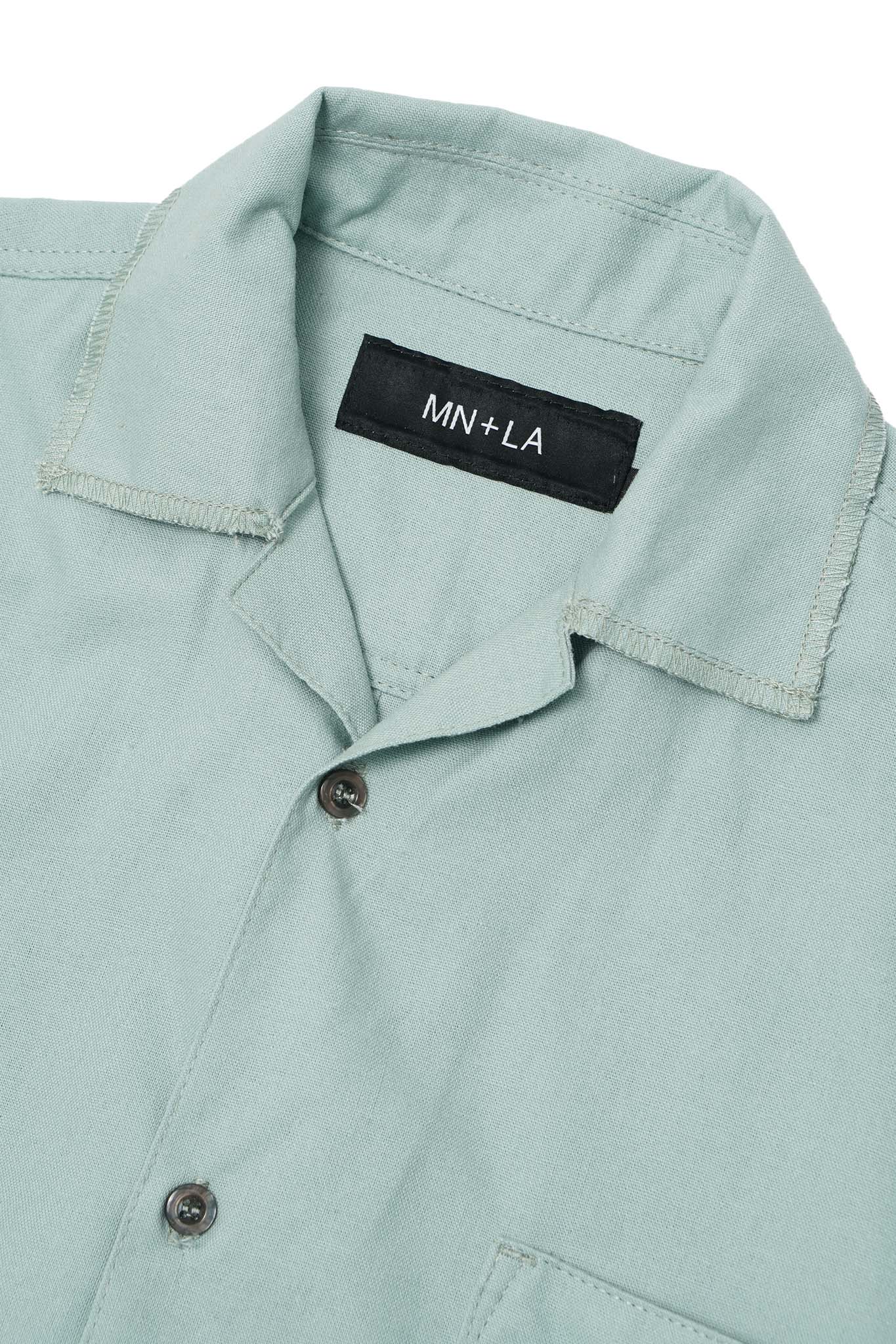 4 POCKET CUBAN SHIRT IN TEAL - Image 3