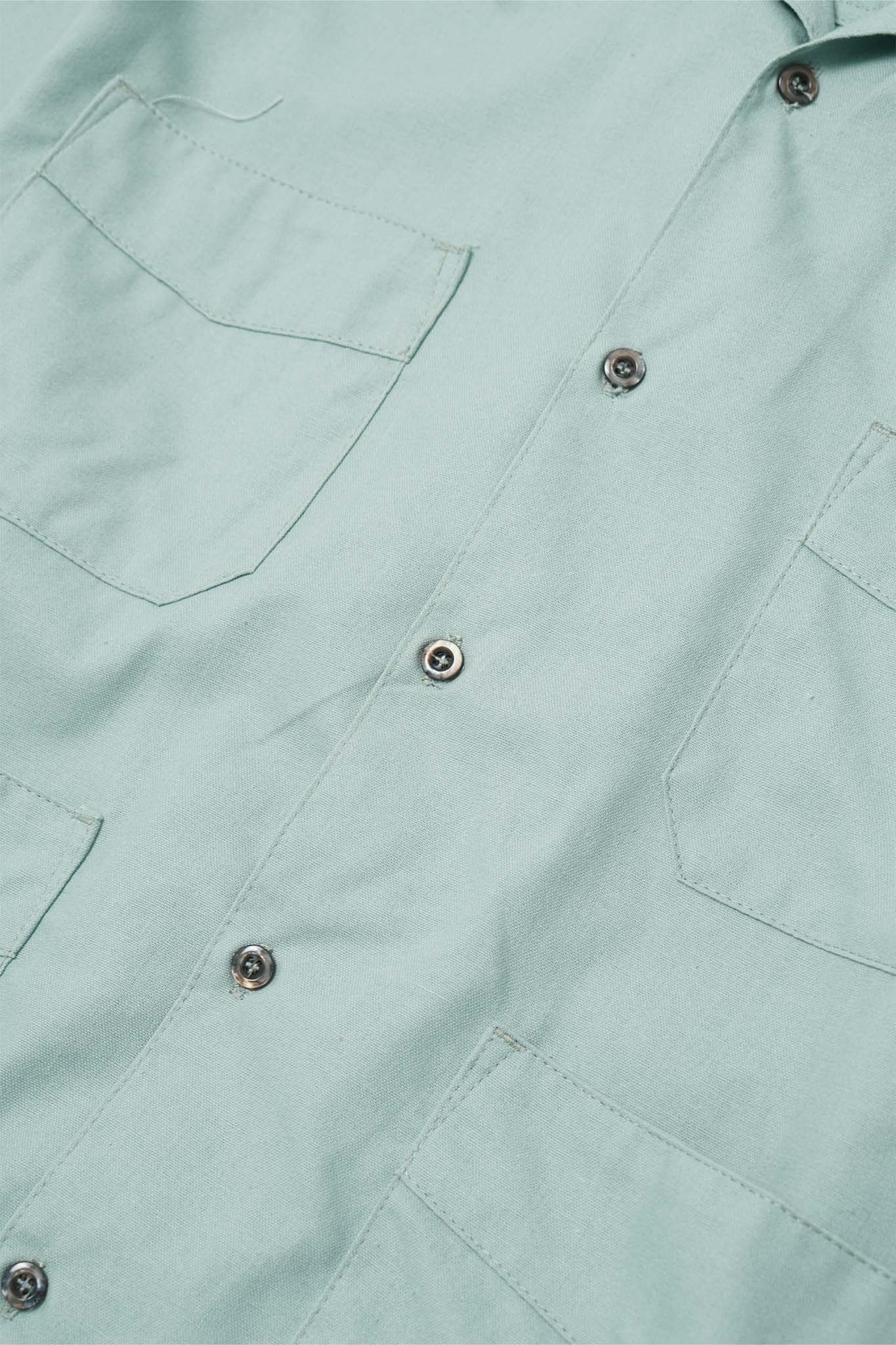 4 POCKET CUBAN SHIRT IN TEAL - Image 7
