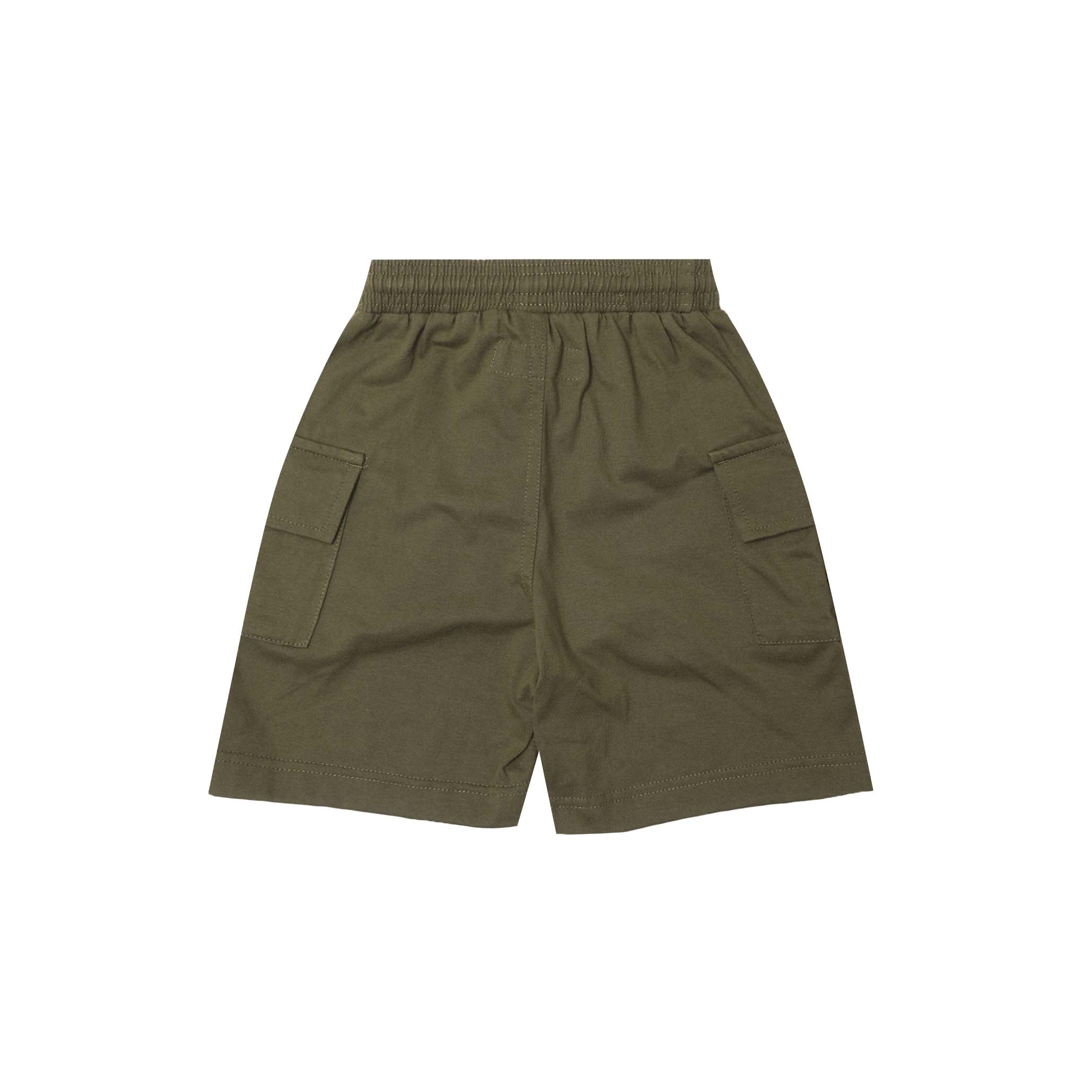 "ADVENTURE" LITTLE HUMAN™ SHORTS IN OLIVE - Image 2