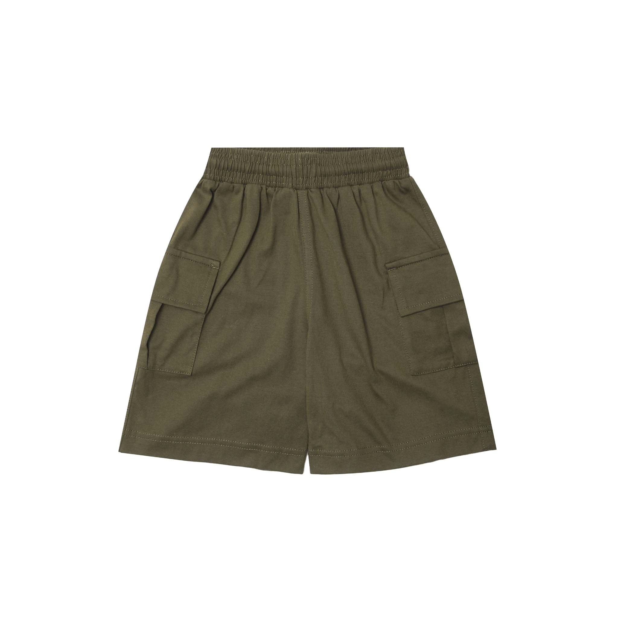"ADVENTURE" LITTLE HUMAN™ SHORTS IN OLIVE - Image 3