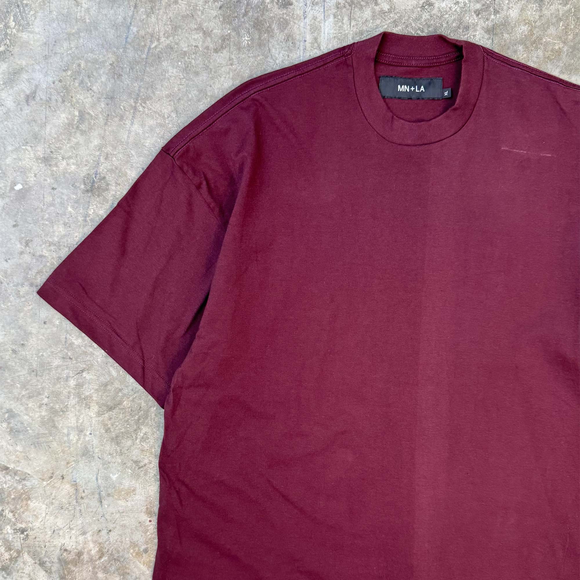 BOX TEE IN MAROON - Image 2