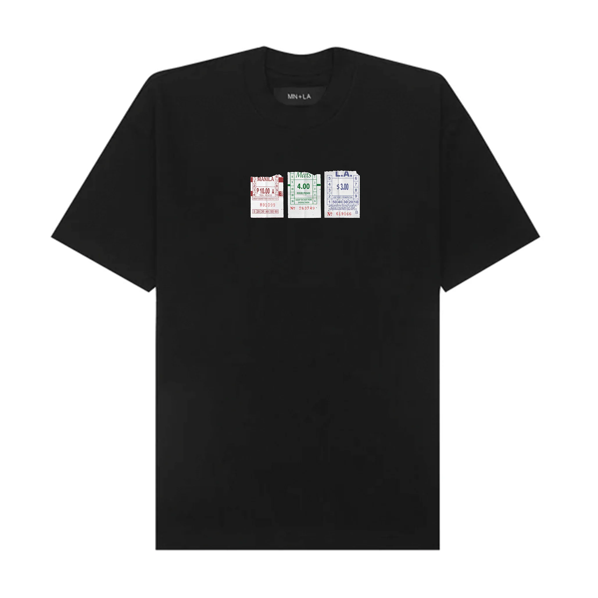 "BUS TIX" TEE IN ANTHRACITE
