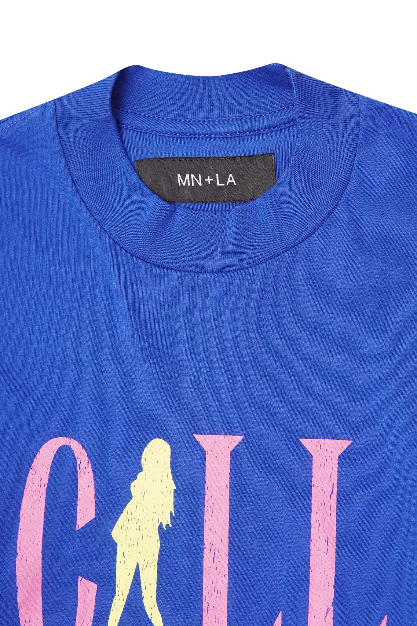 "CALL ME" TEE IN ELECTRIC BLUE - Image 2