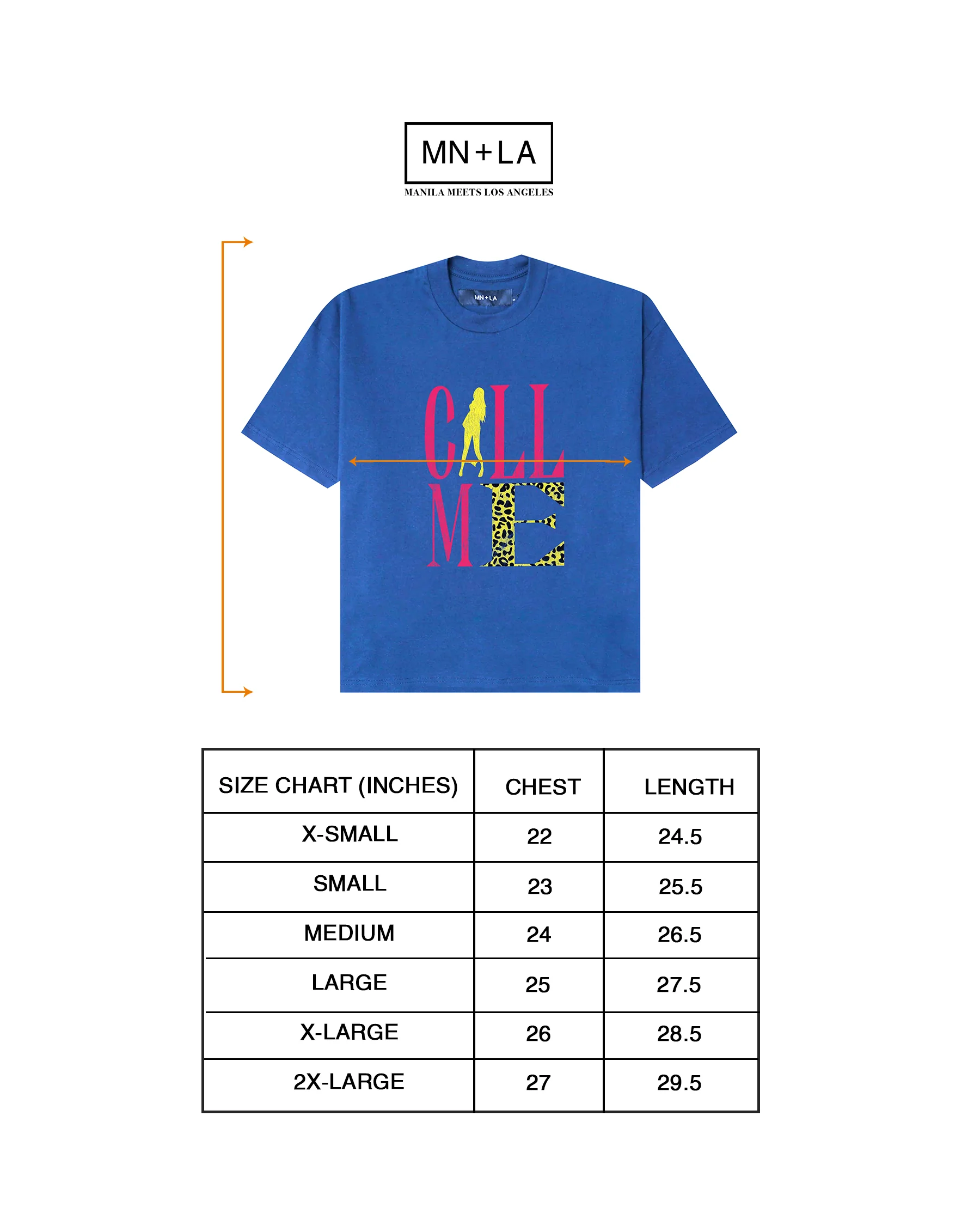 "CALL ME" TEE IN ELECTRIC BLUE - Image 4