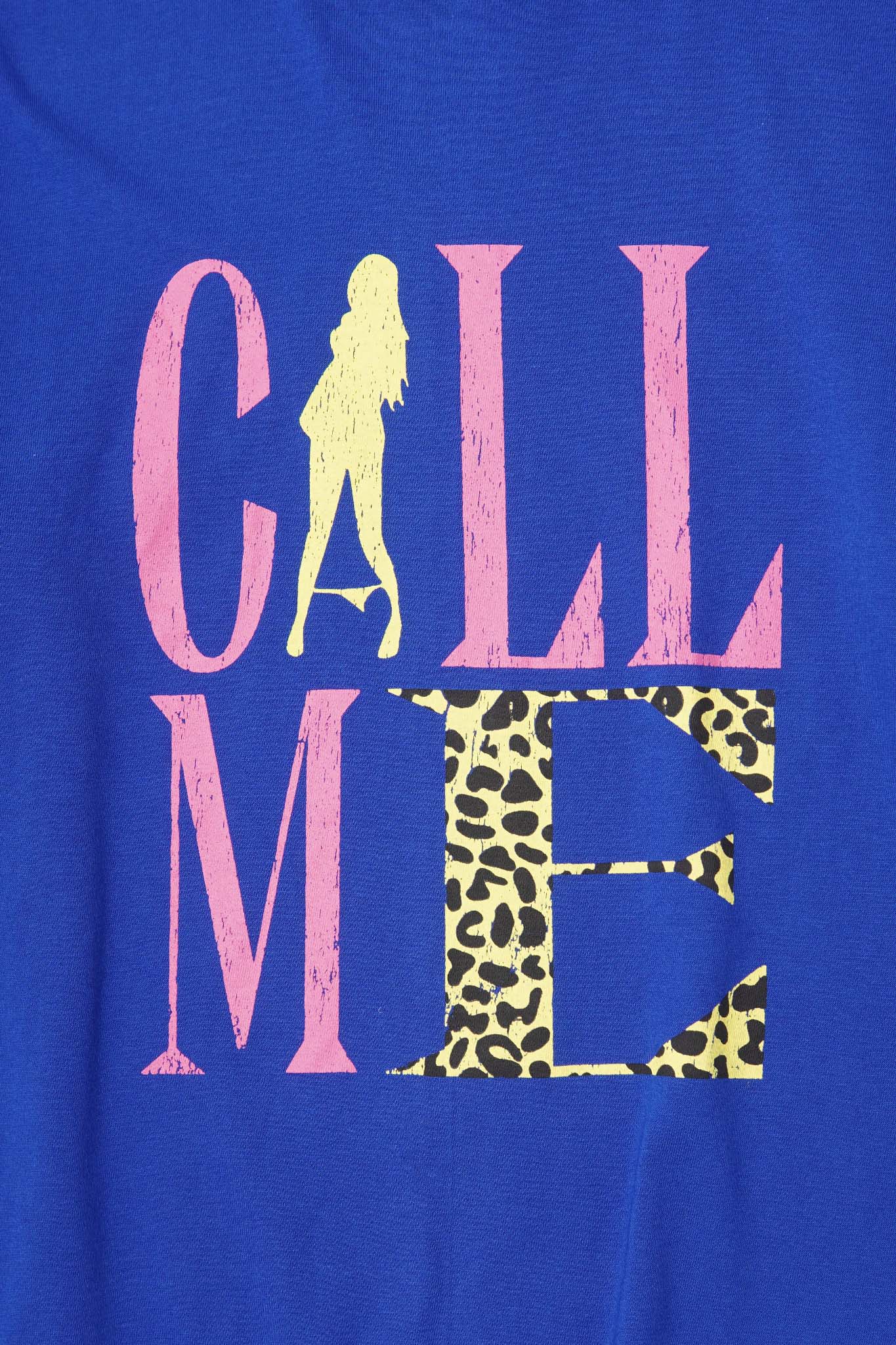 "CALL ME" TEE IN ELECTRIC BLUE - Image 6