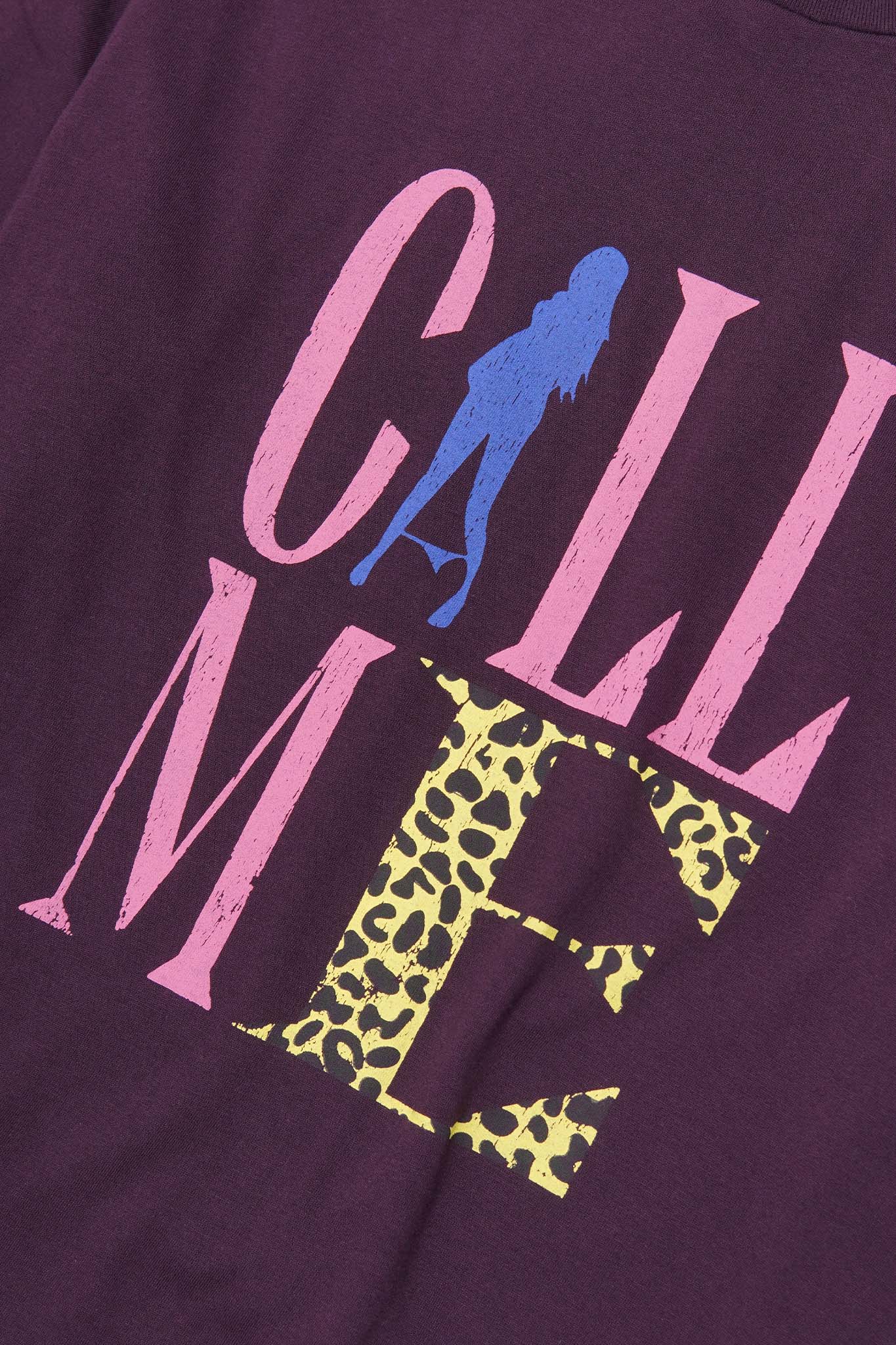 "CALL ME" TEE IN SHADOW PURPLE - Image 7