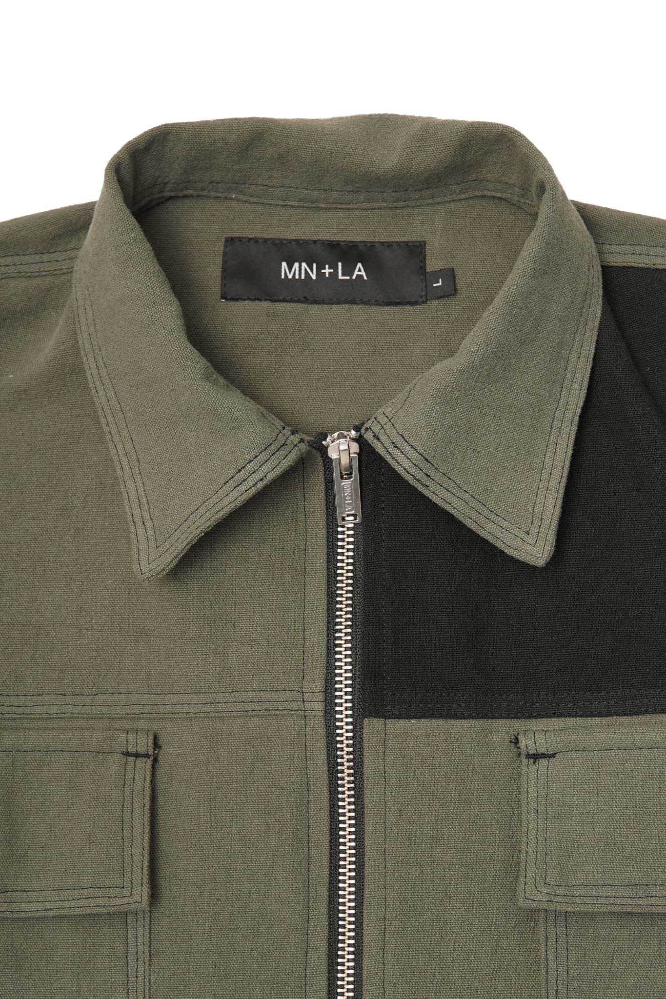 CRAFTSMAN ZIP TRUCKER JACKET IN OLIVE - Image 2