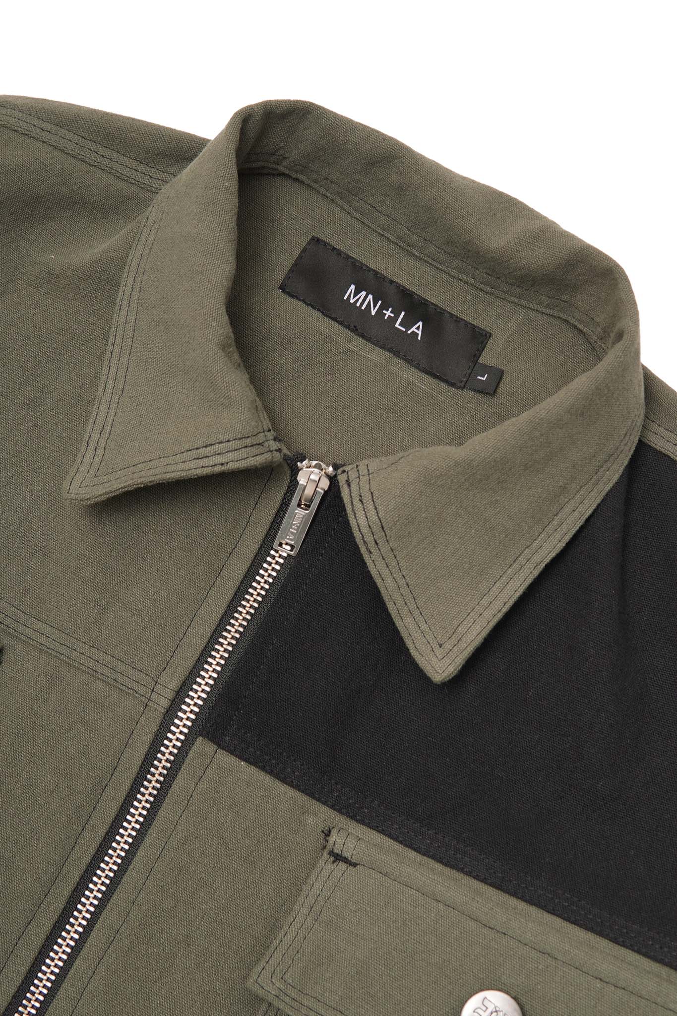 CRAFTSMAN ZIP TRUCKER JACKET IN OLIVE - Image 3