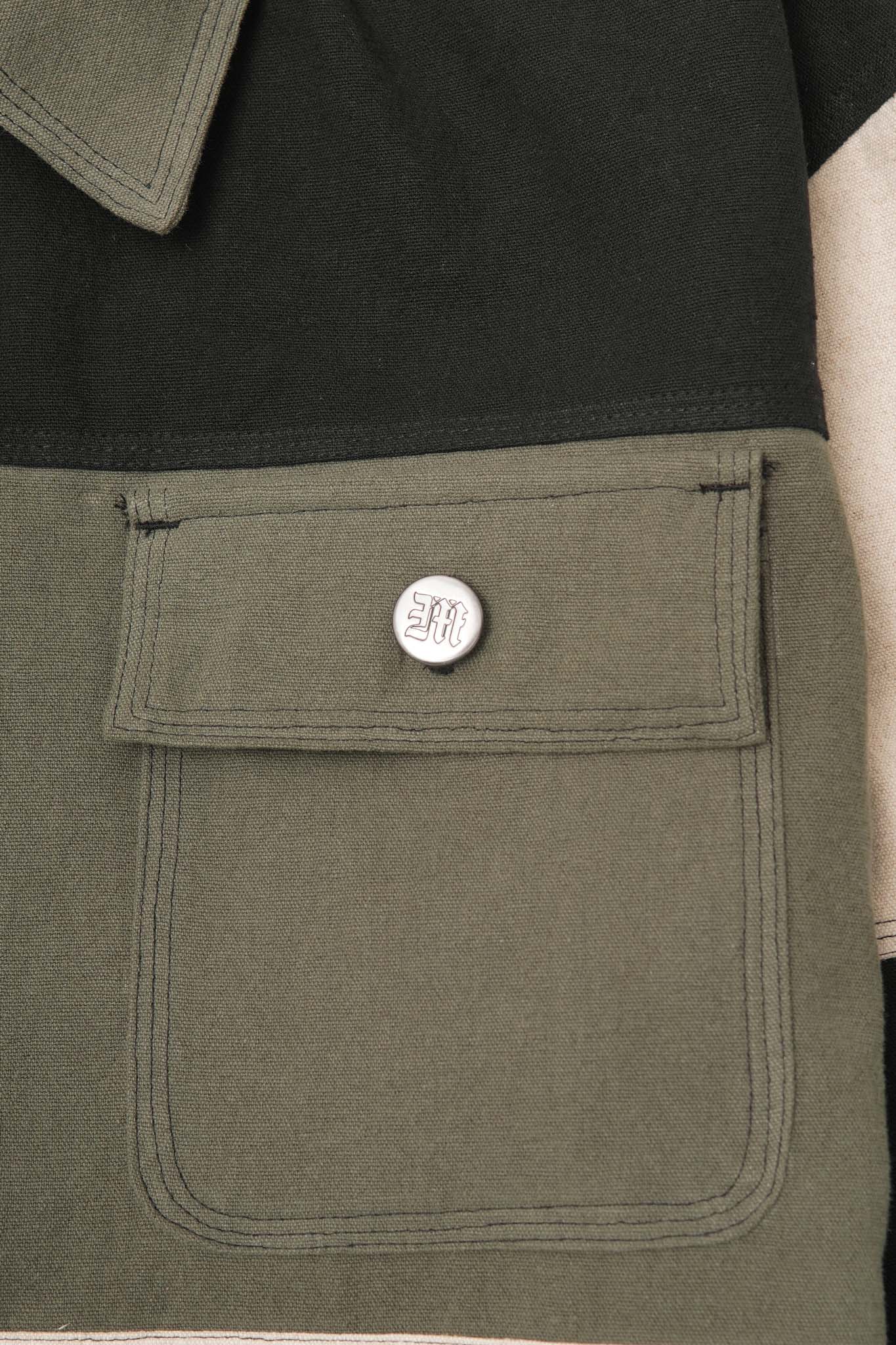CRAFTSMAN ZIP TRUCKER JACKET IN OLIVE - Image 6