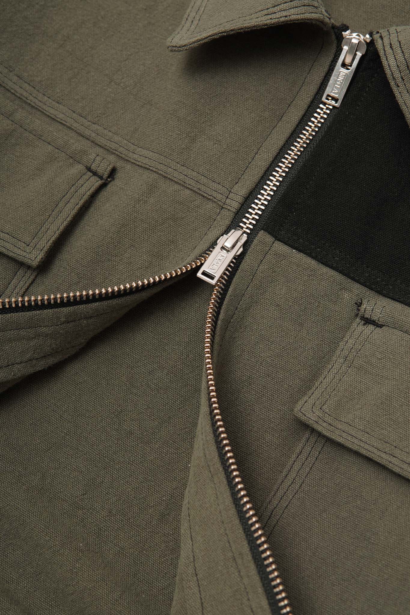 CRAFTSMAN ZIP TRUCKER JACKET IN OLIVE - Image 7