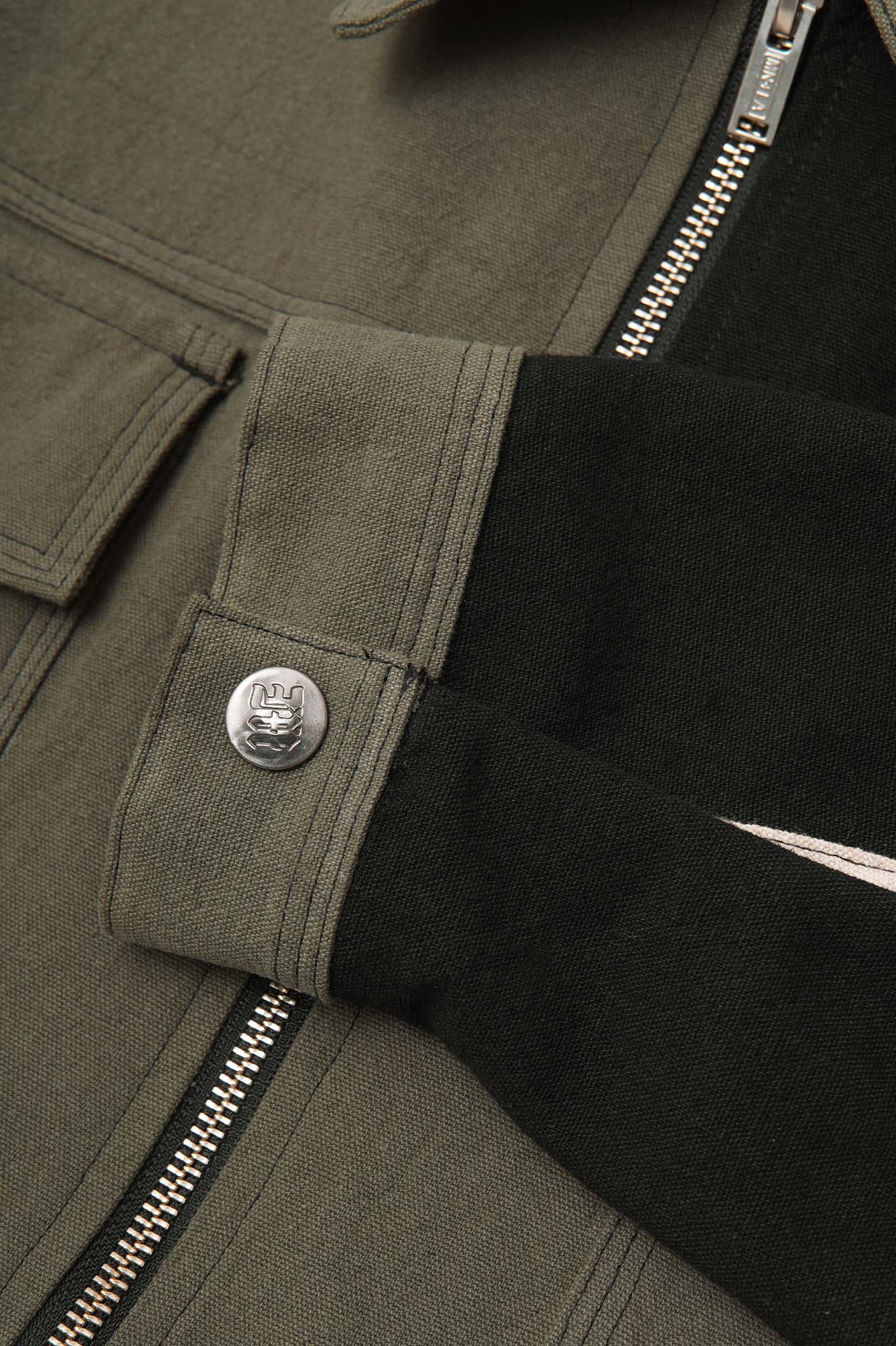 CRAFTSMAN ZIP TRUCKER JACKET IN OLIVE - Image 8