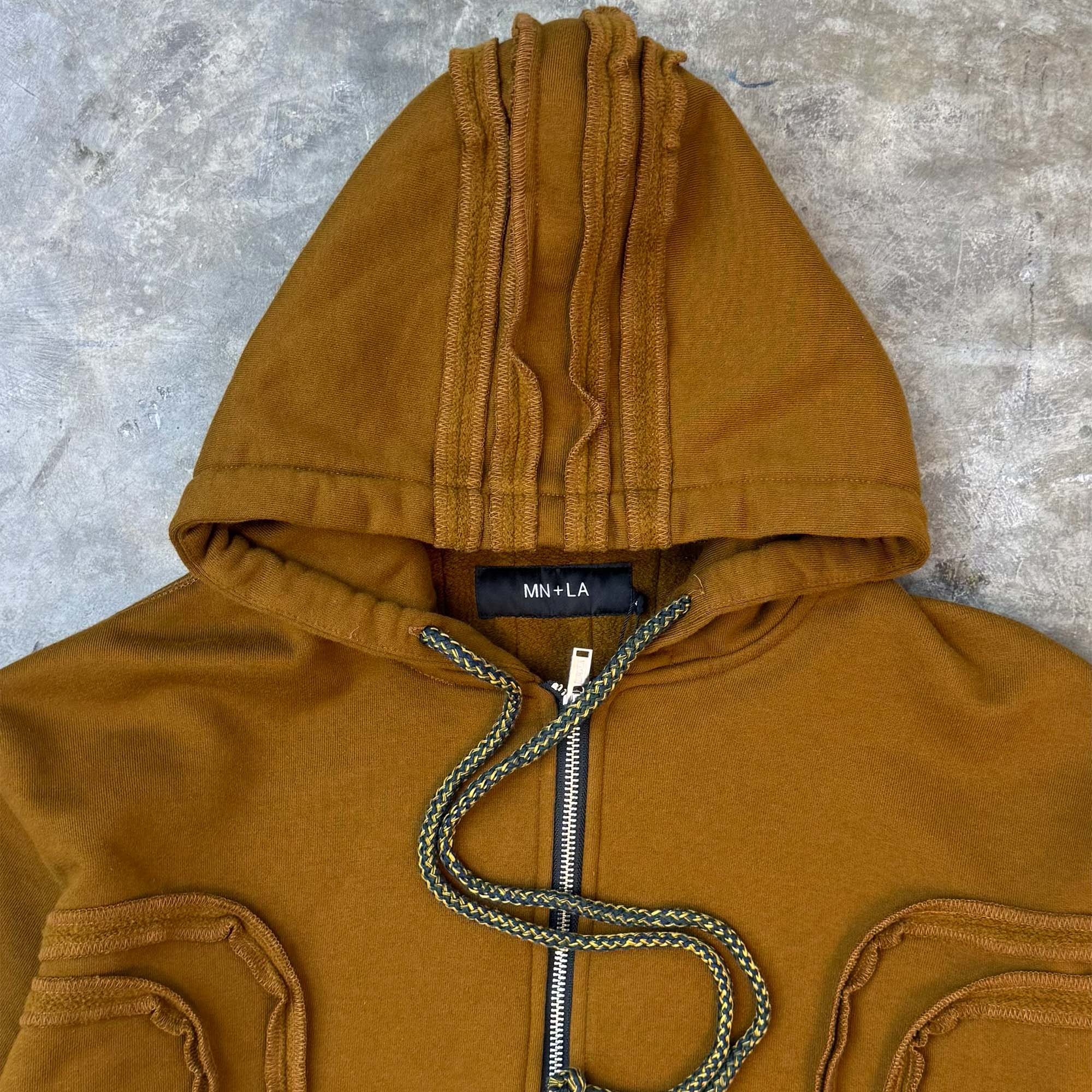 CROSS FORGED ZIP HOODIE IN RUST - Image 3