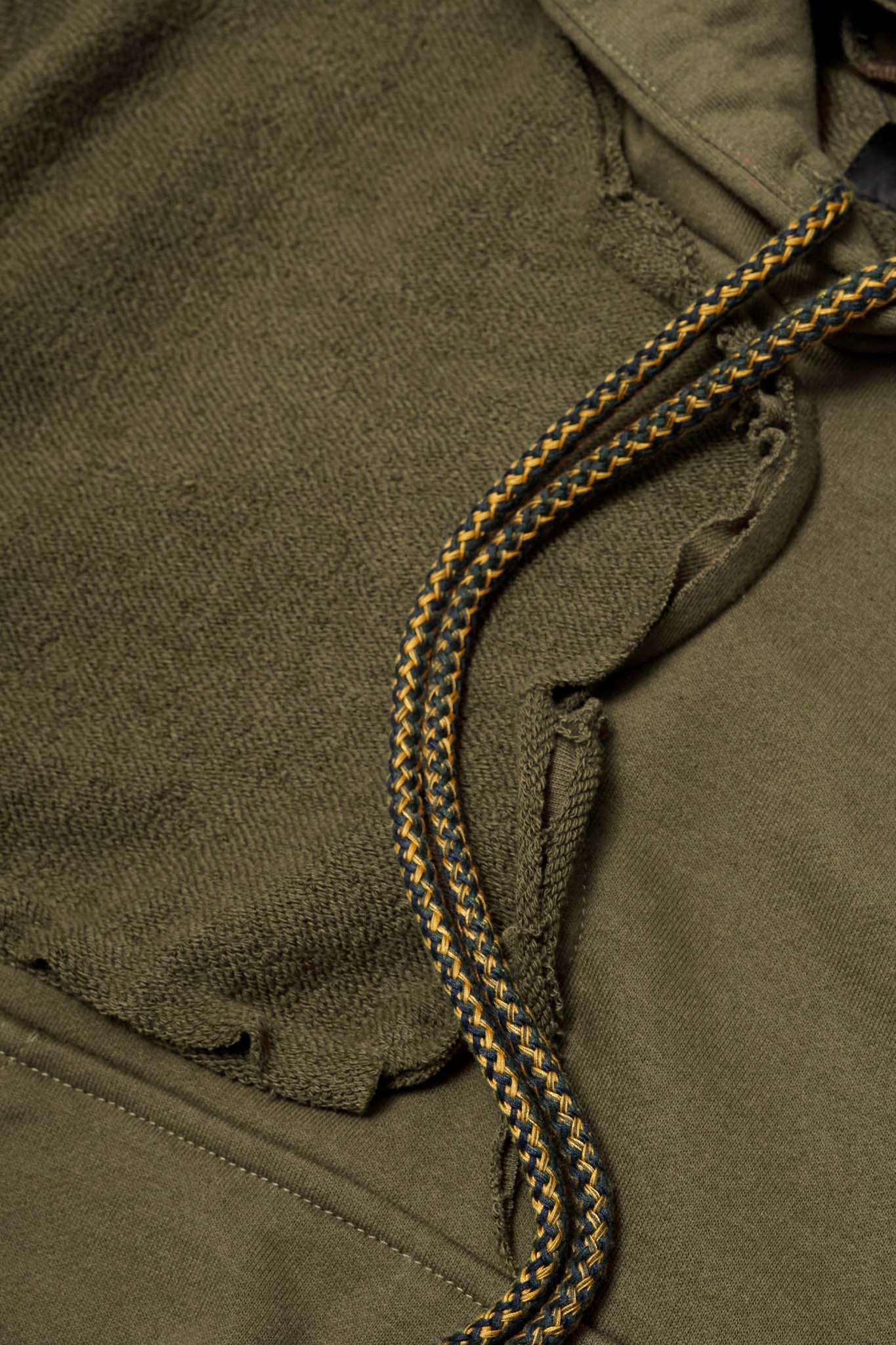 DECONSTRUCTED HOODIE IN OLIVE - Image 5
