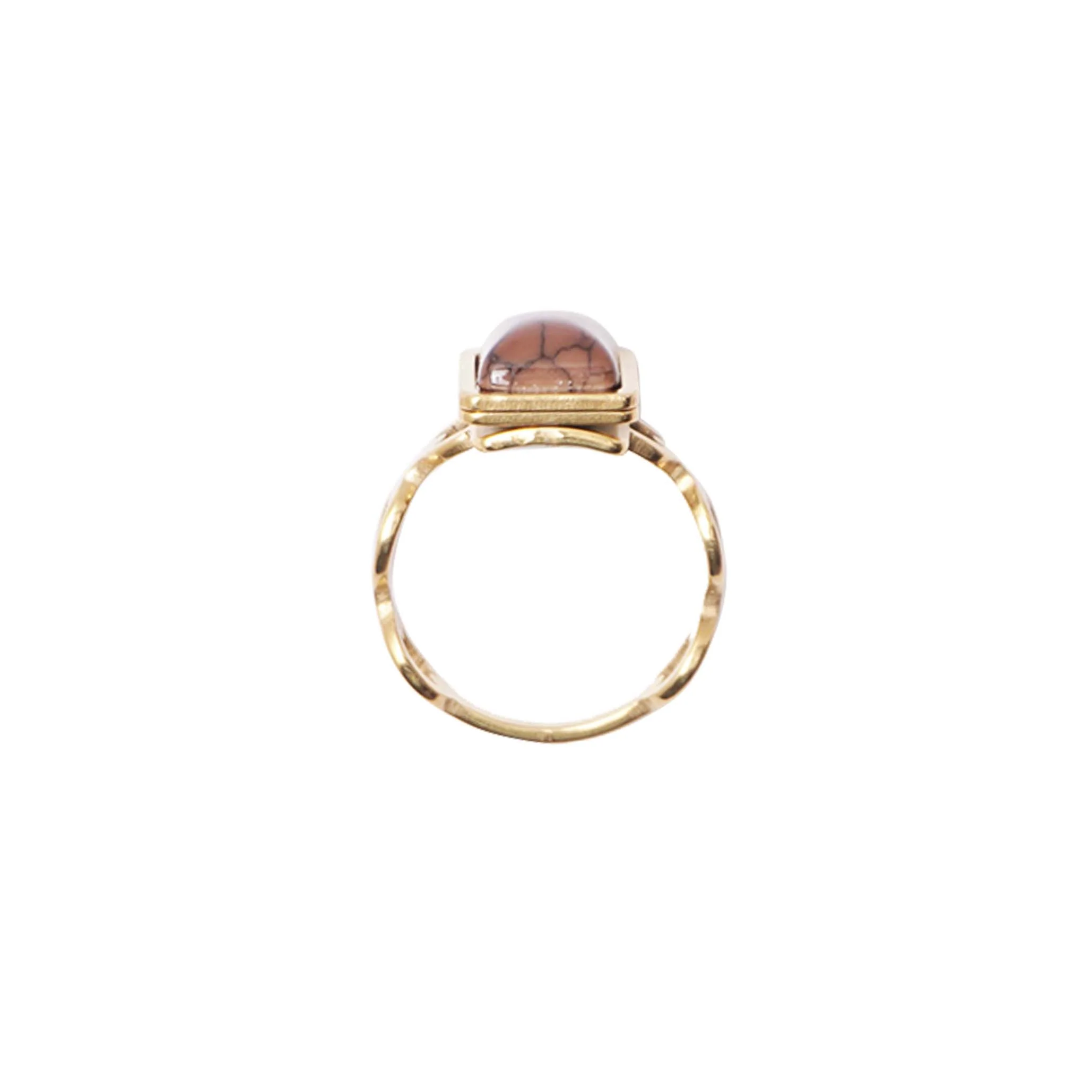 "DESERT ROCK" LINK GOLD RING - Image 2