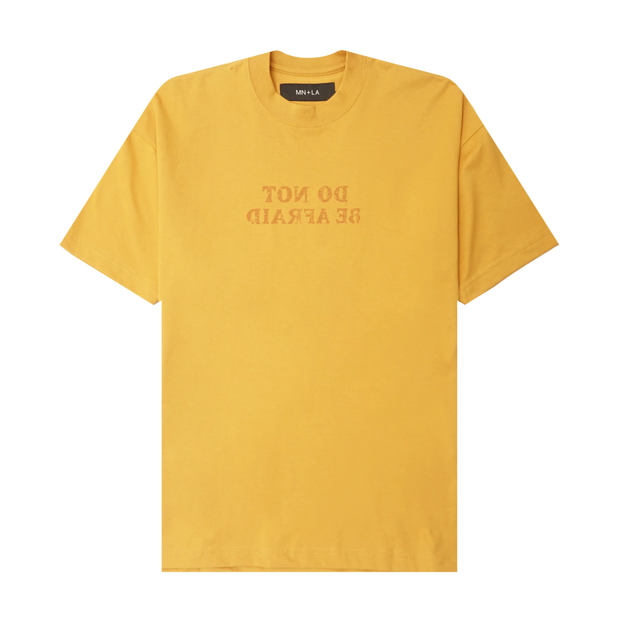 "DO NOT BE AFRAID" TEE IN MUSTARD