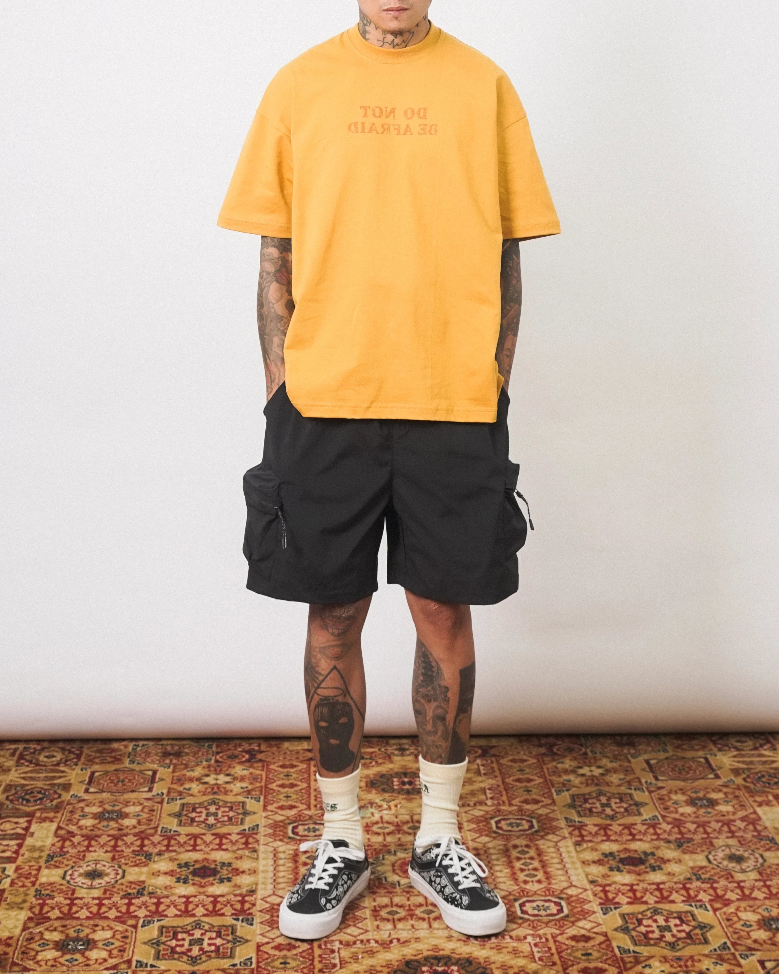 "DO NOT BE AFRAID" TEE IN MUSTARD - Image 2
