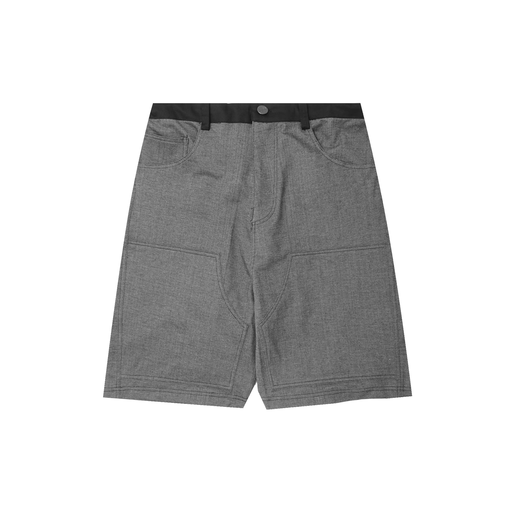 DOUBLE KNEE PHAT SHORTS IN STEEL BLUE