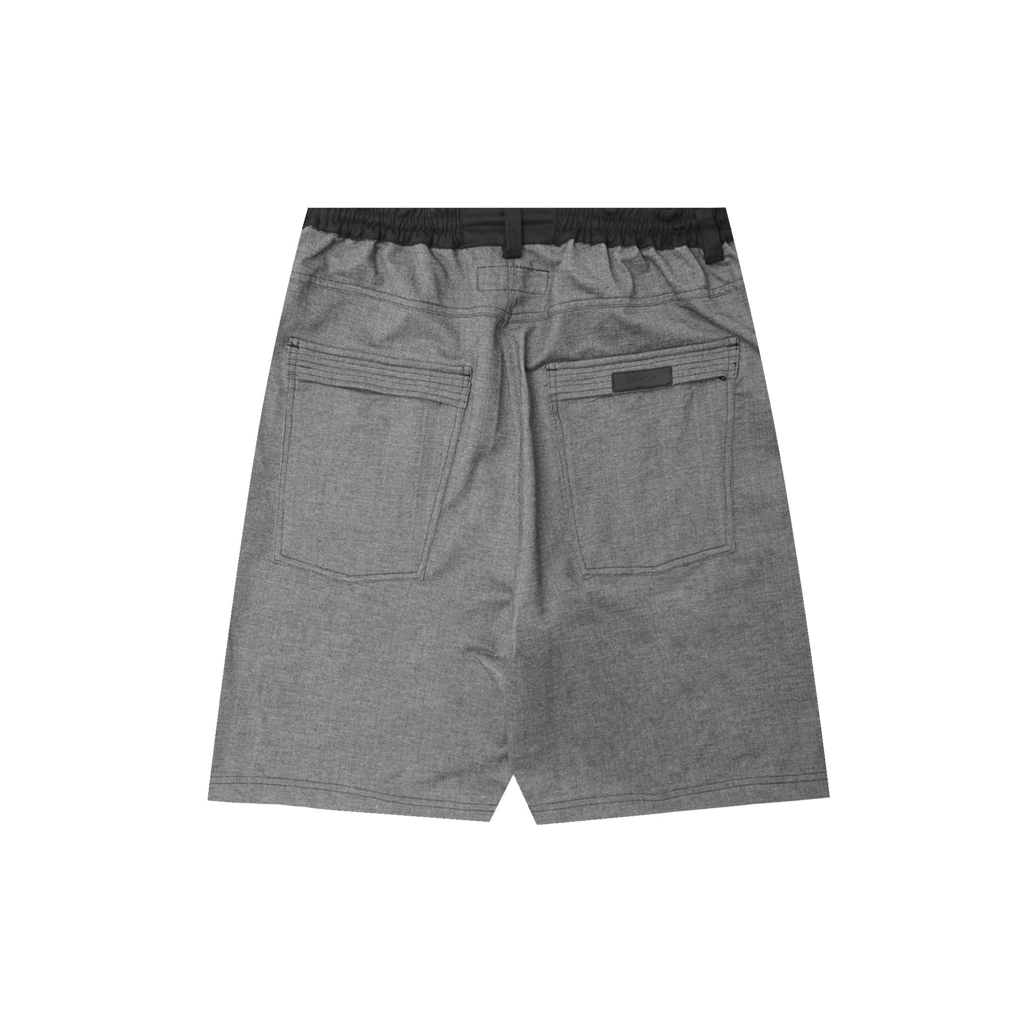 DOUBLE KNEE PHAT SHORTS IN STEEL BLUE - Image 2