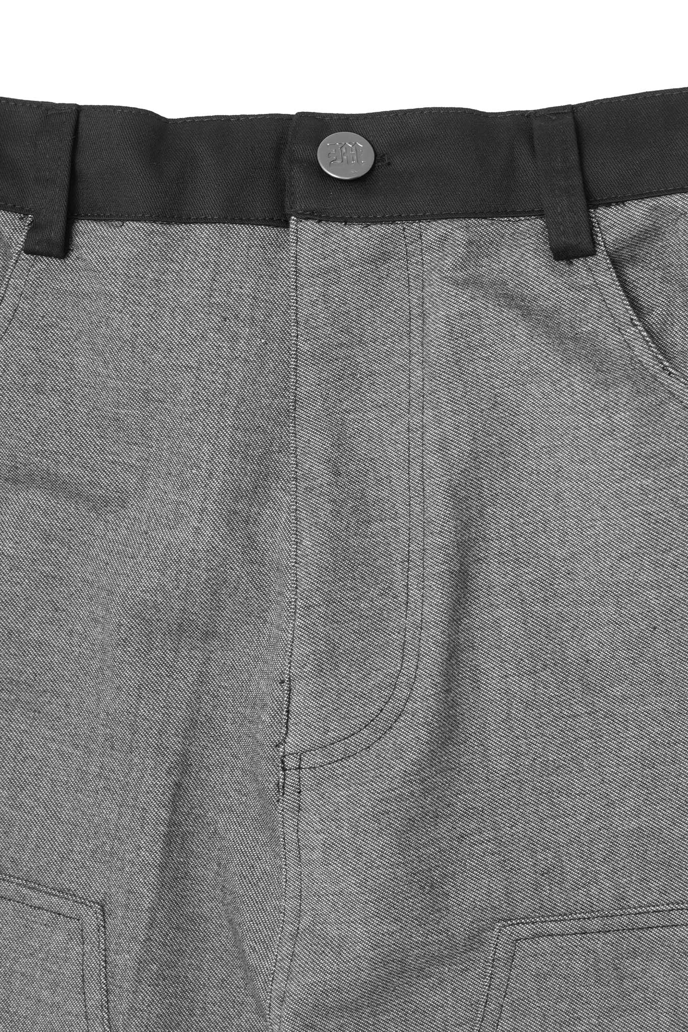 DOUBLE KNEE PHAT SHORTS IN STEEL BLUE - Image 3