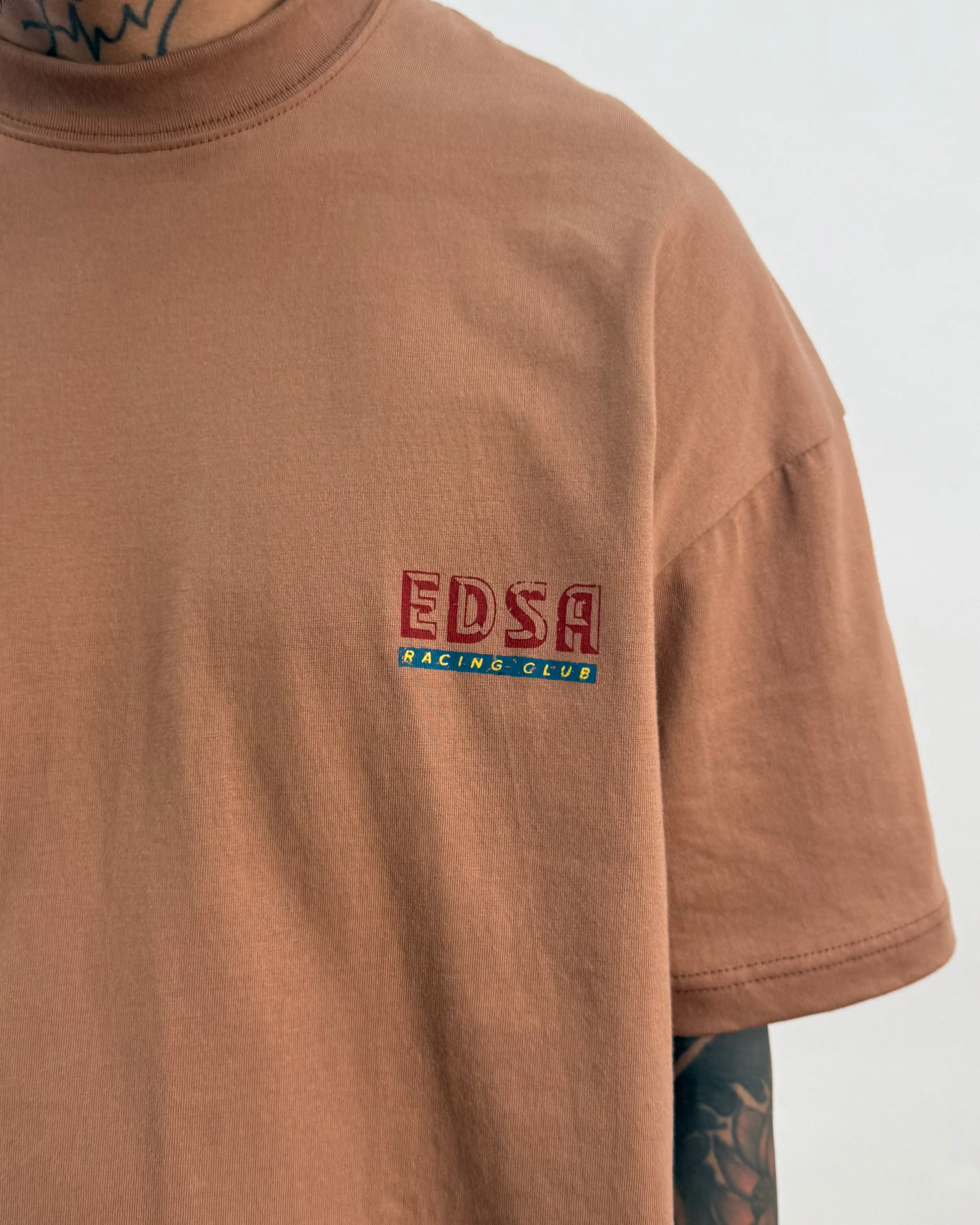 "EDSA RACING CLUB" TEE IN APRICOT - Image 6