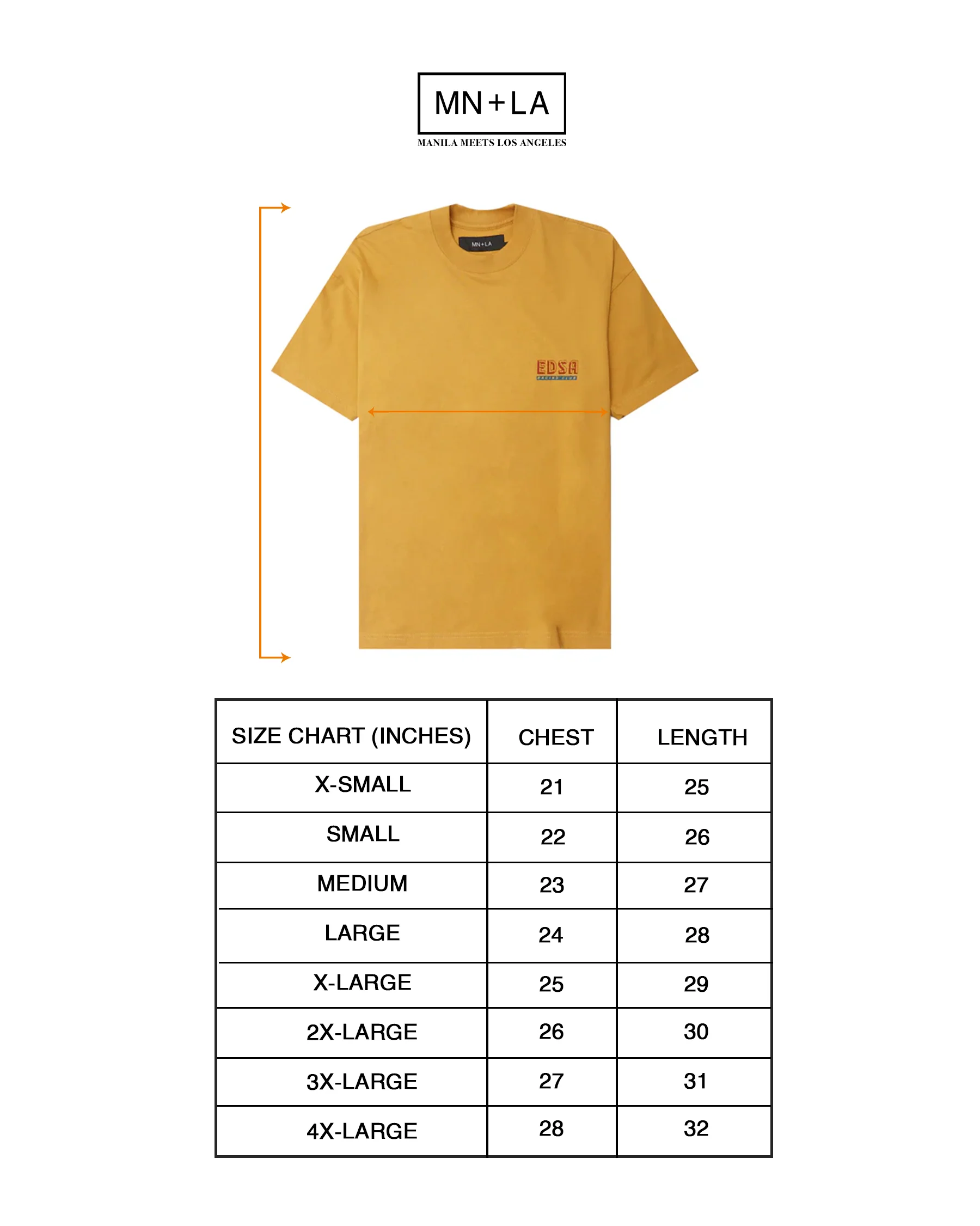 "EDSA RACING CLUB" TEE IN MUSTARD - Image 4