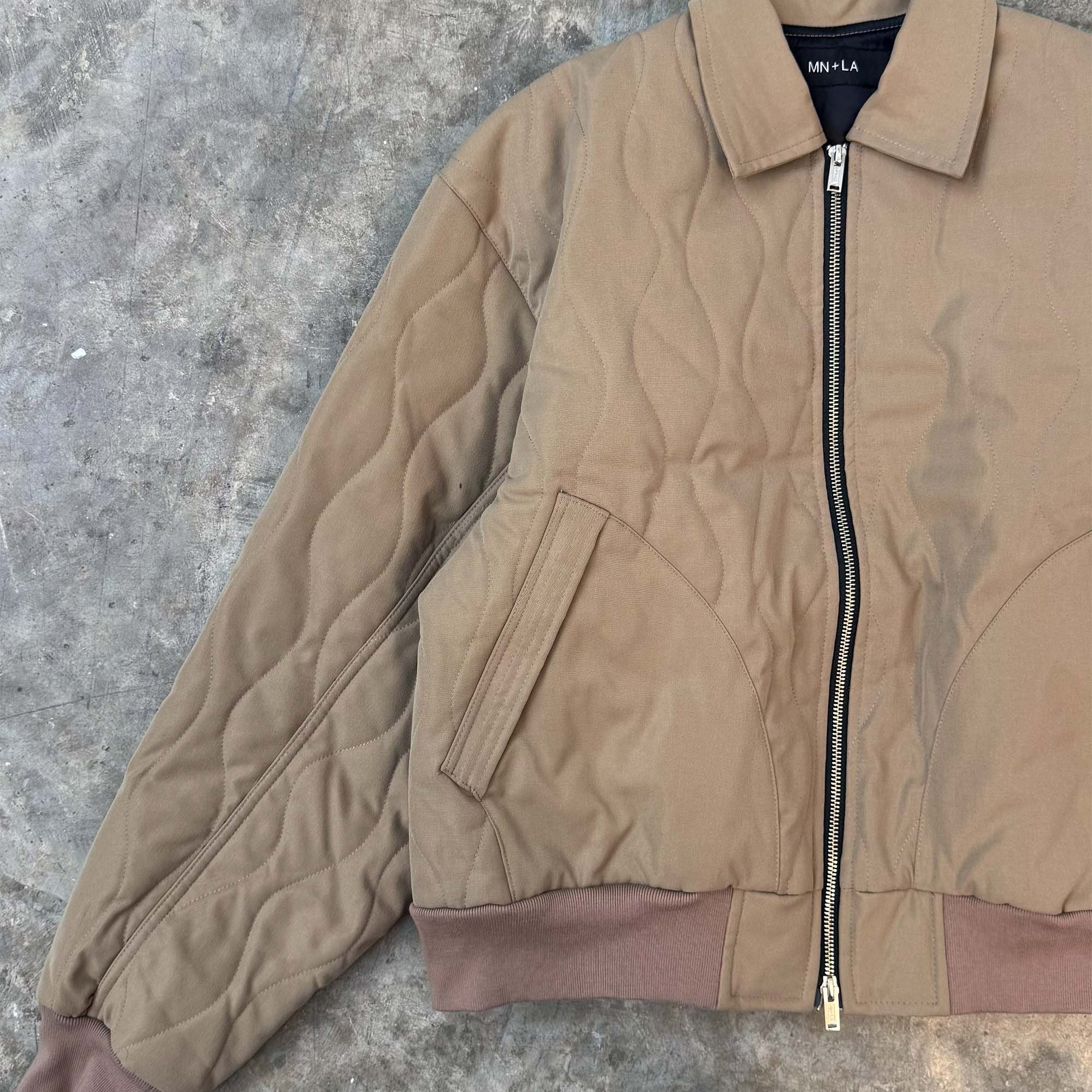 FLIGHT BOMBER JACKET IN CHAMPAGNE - Image 3