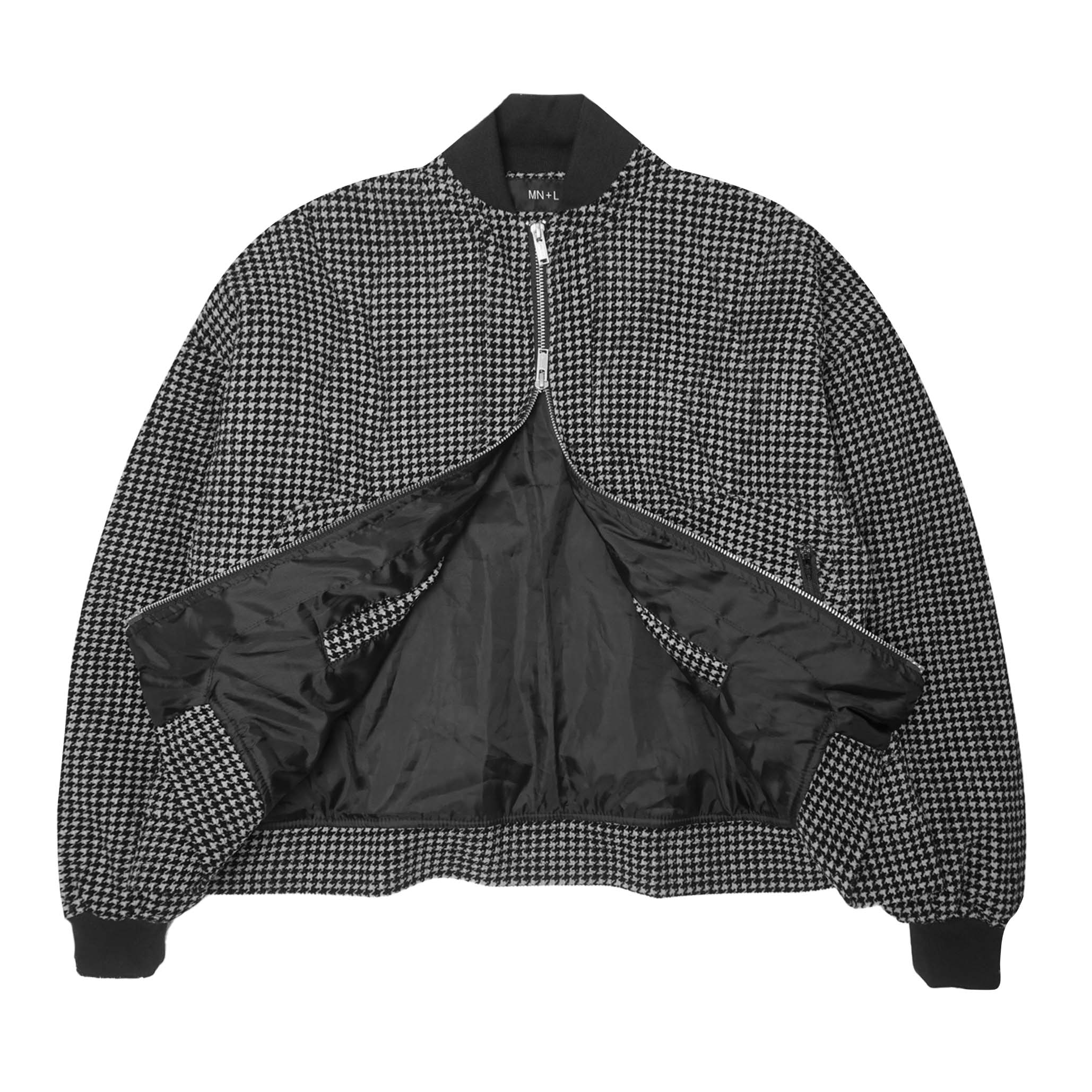 "FLOW" BOMBER JACKET IN HOUNDSTOOTH - Image 3