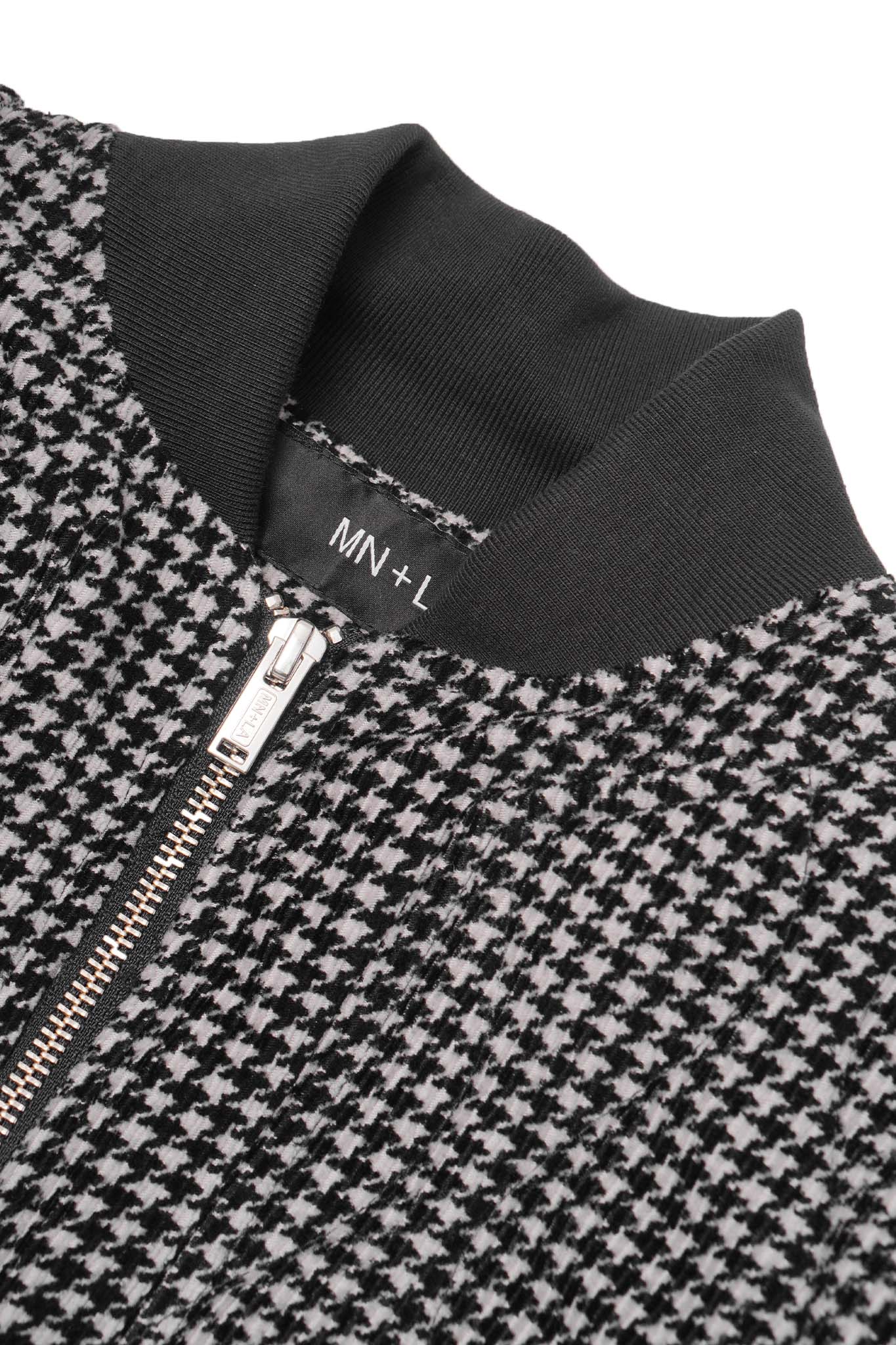 "FLOW" BOMBER JACKET IN HOUNDSTOOTH - Image 6