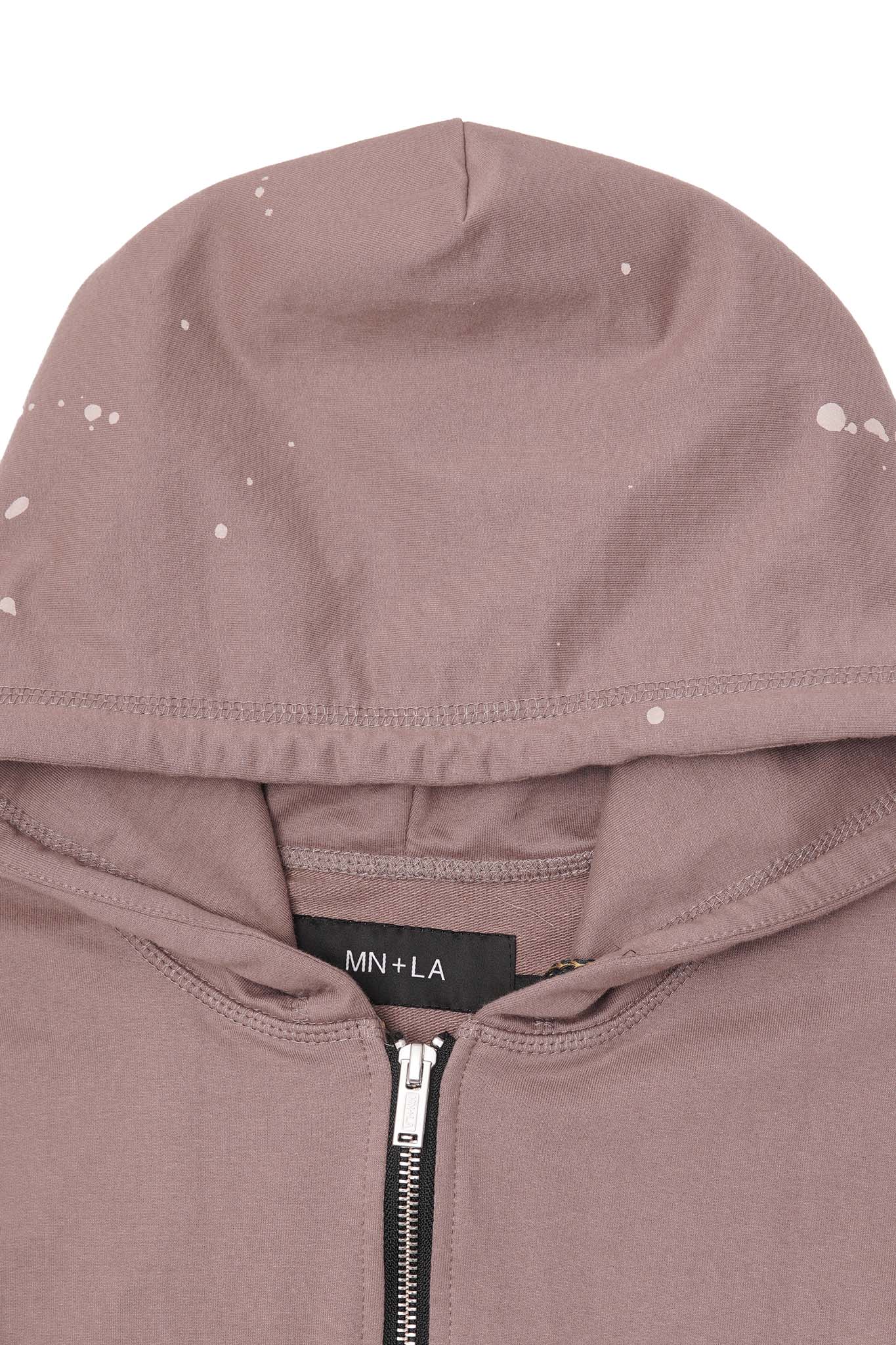 "HITTER" PAINTER'S ZIP HOODIE IN MAUVE - Image 5