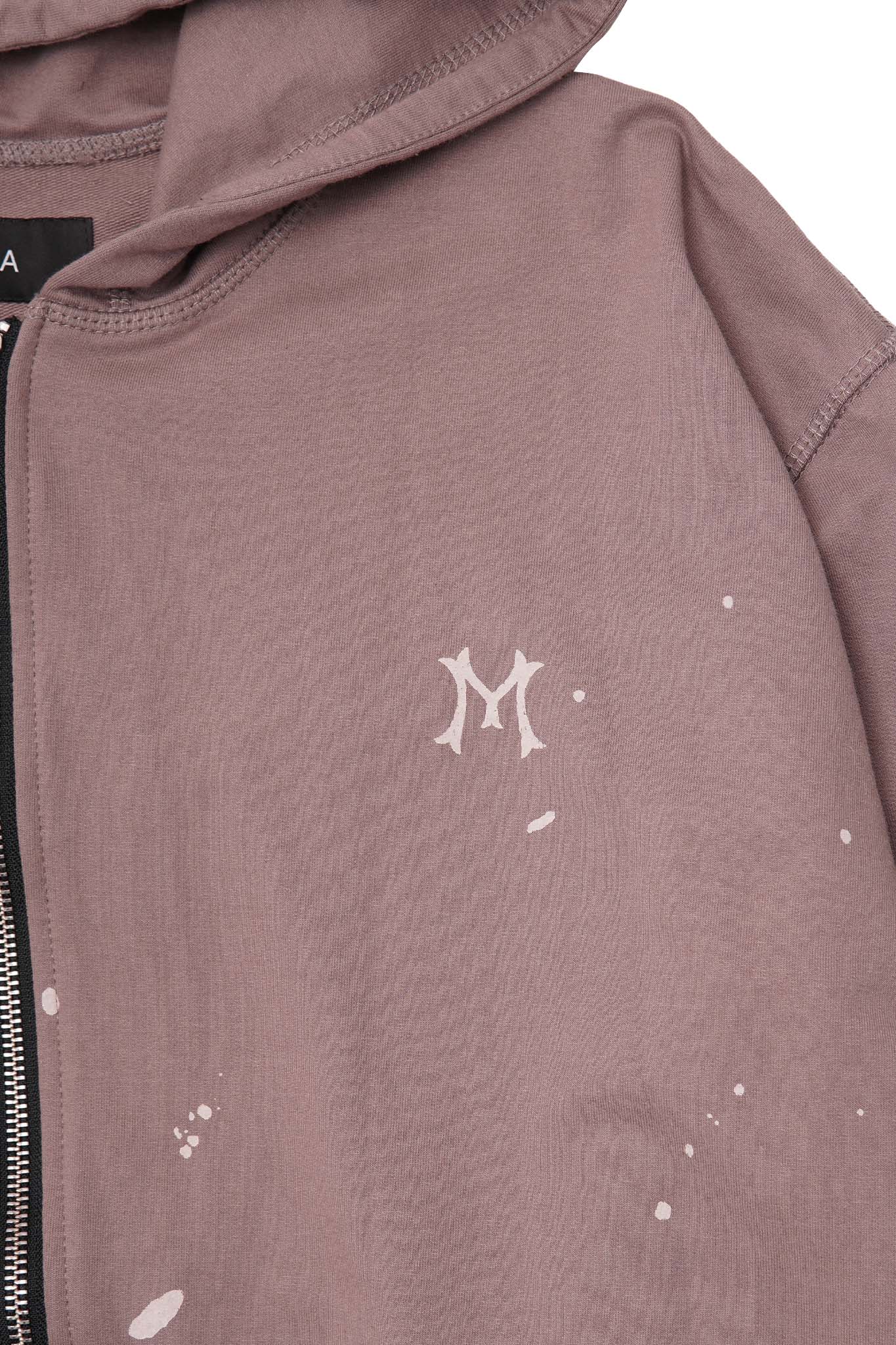 "HITTER" PAINTER'S ZIP HOODIE IN MAUVE - Image 9