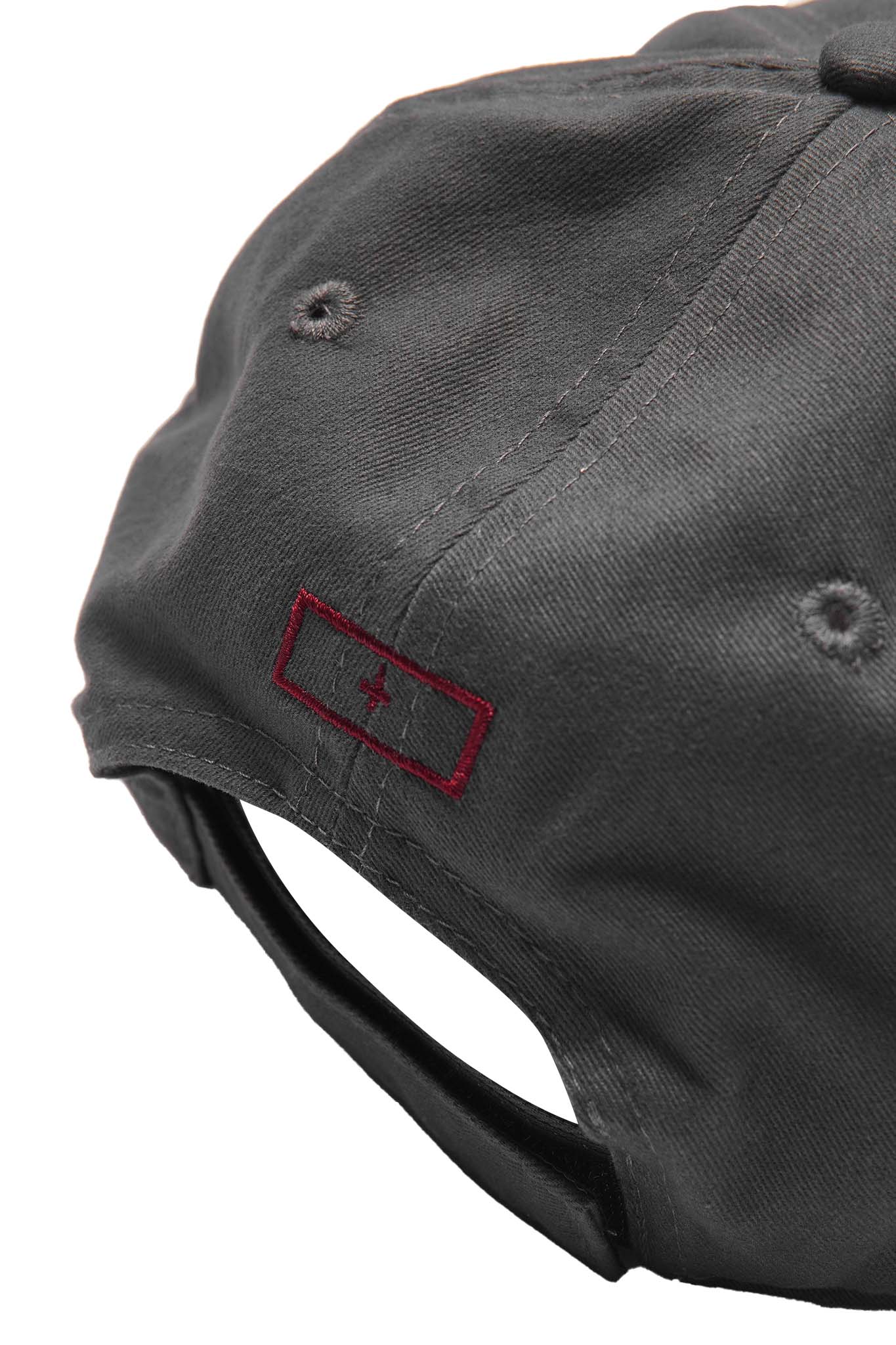 "HITTER" V3 6 PANEL HAT IN CHARCOAL GREY/RARRI RED - Image 6