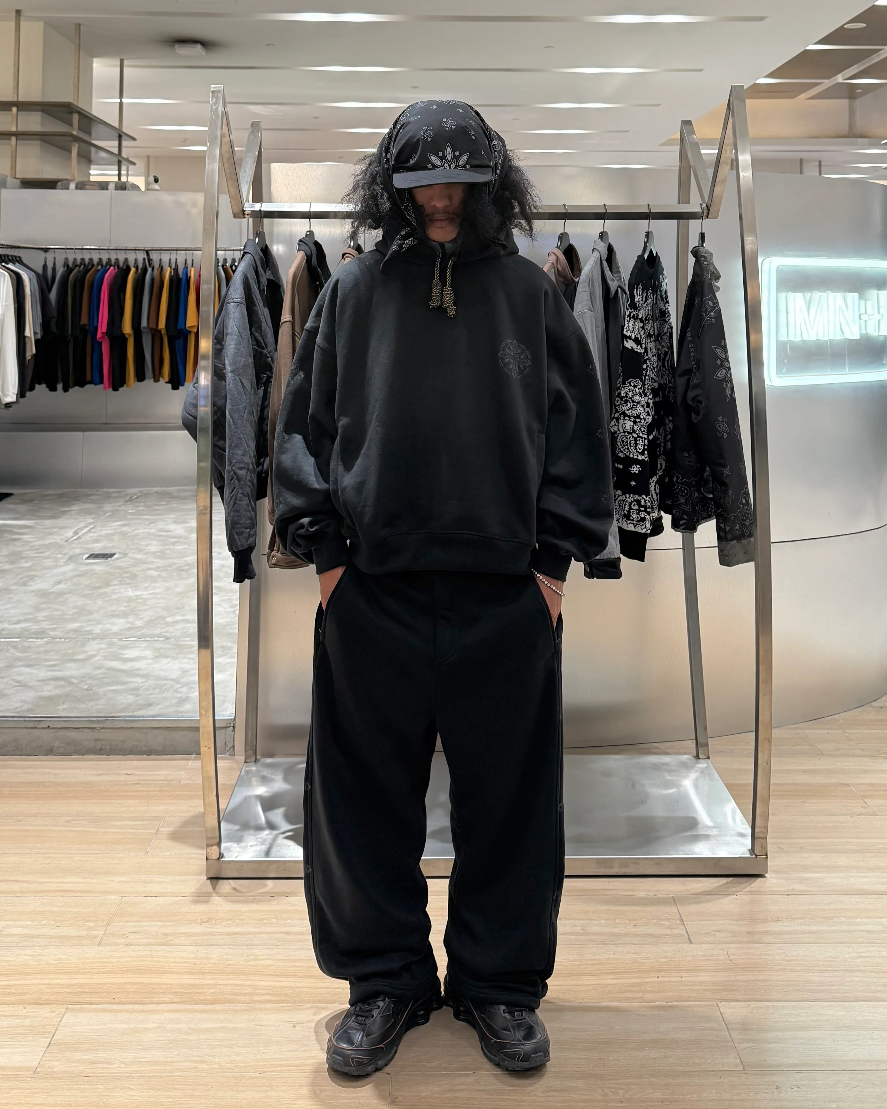 "IRON CROSS" PHAT PANTS IN CAVIAR - Image 3