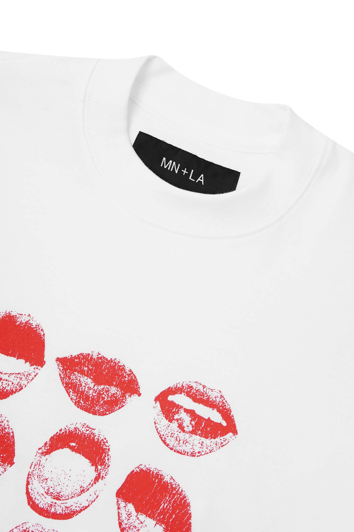 "KISS...DON'T TELL" TEE IN WHITE - Image 3