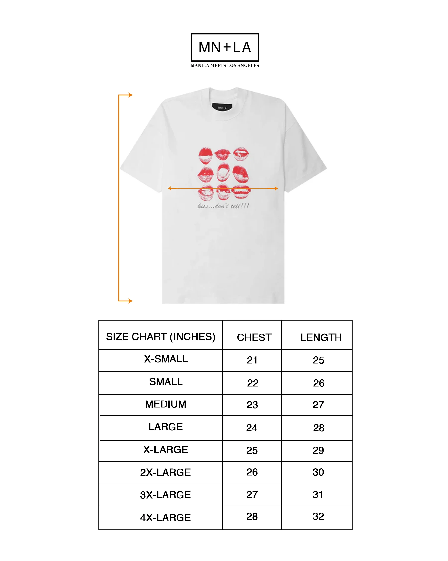 "KISS...DON'T TELL" TEE IN WHITE - Image 4